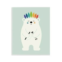 Stupell Industries Bear with Bow & Arrows Animals Painting Unframed Art Print Wall Art, 11 x 14