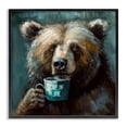 thumbnail image 1 of Stupell Industries Farmhouse Bear with Cup Of Joe Black Framed Giclee Art, 12 x 12, by Tina LeCour, 1 of 8