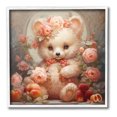 thumbnail image 1 of Stupell Industries Bear with Fruits & Flowers Animals & Insects Painting White Framed Art Print Wall Art, 17 x 17, 1 of 9