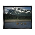 thumbnail image 1 of Stupell Industries Bears Crossing Icy River Landscape Photography Black Floater Framed Canvas Art Print Wall Art, 21 x 17, 1 of 10