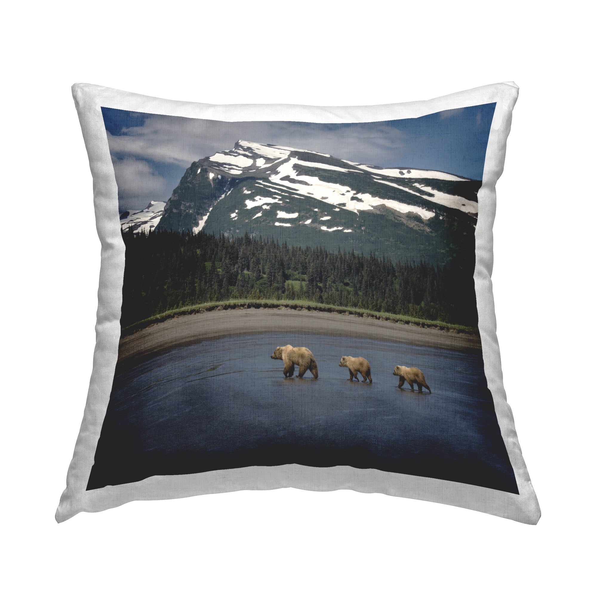Stupell Industries Bears Crossing Lake Decorative Printed Throw Pillow Design by PHBurchett