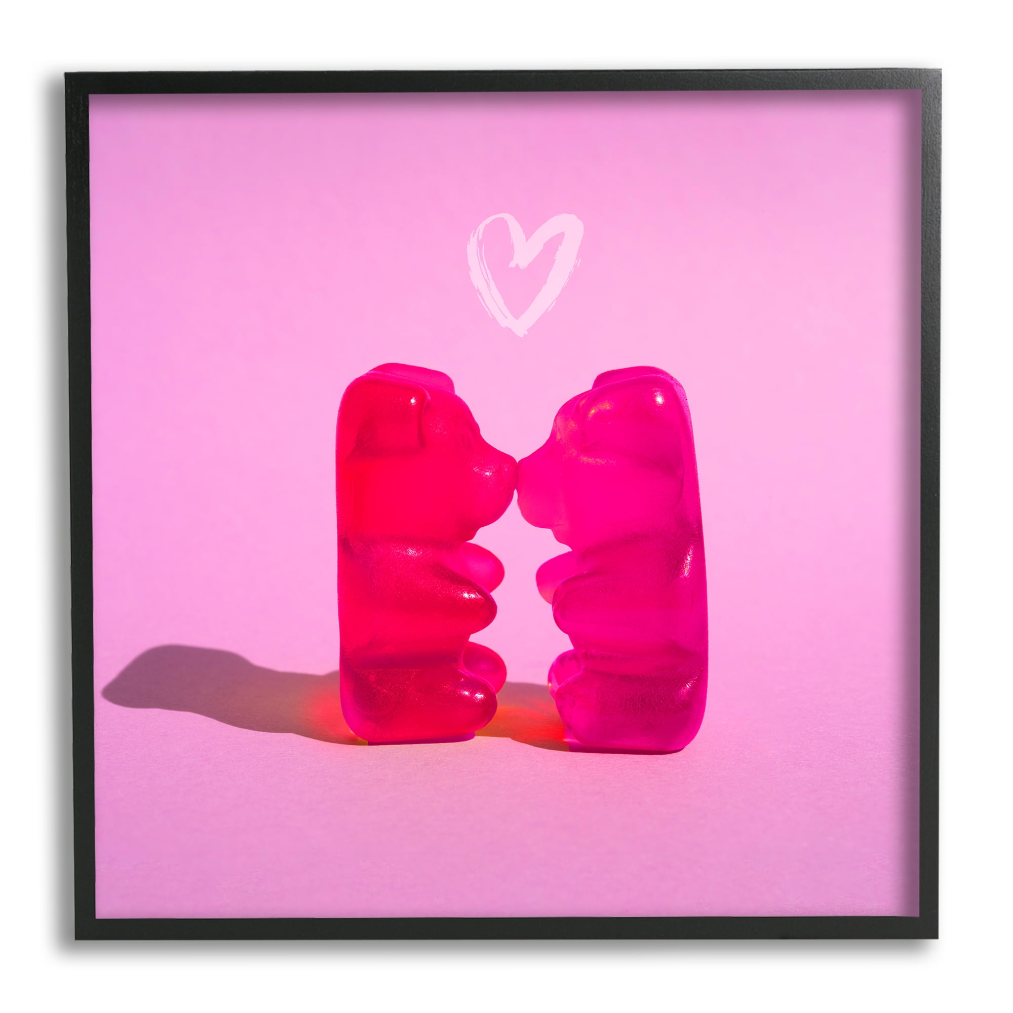 Stupell Industries Bears & Heart Candy Food & Beverage Painting Black Framed Art Print Wall Art, 17 x 17