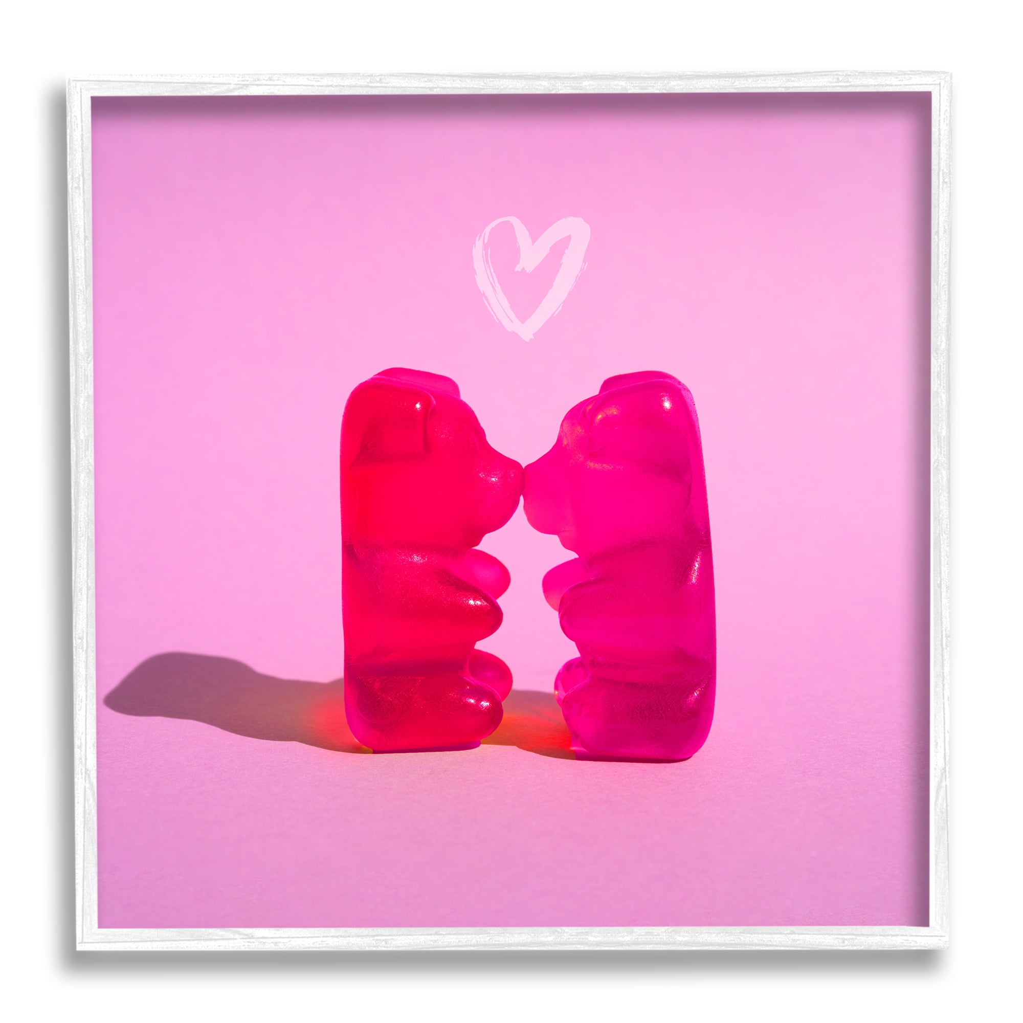 Stupell Industries Bears & Heart Candy Food & Beverage Painting White Framed Art Print Wall Art, 12 x 12