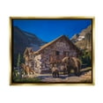 thumbnail image 1 of Stupell Industries Bears & Lodge Scenery Landscape Painting Gold Floater Framed Canvas Art Print Wall Art, 31 x 25, 1 of 10