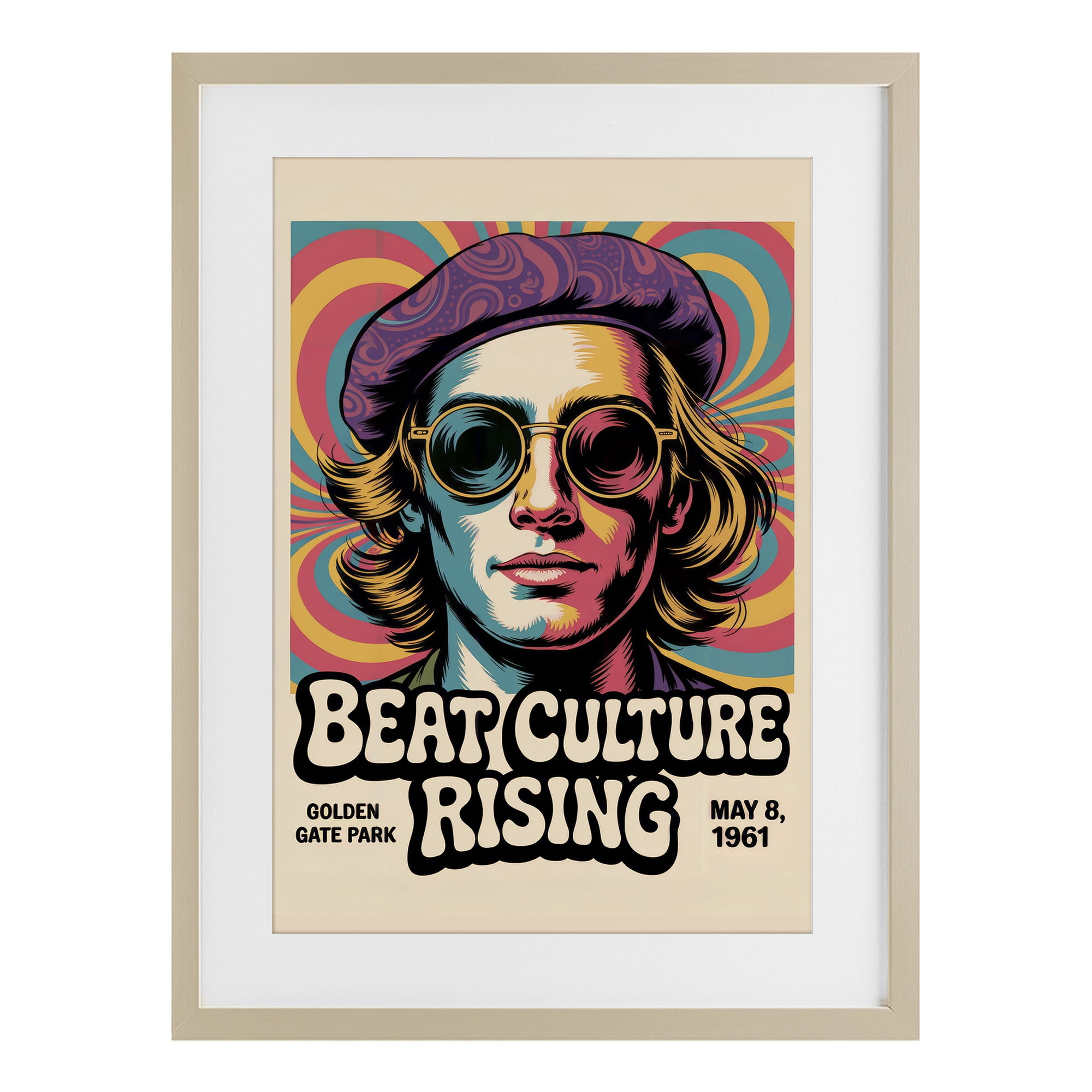 Stupell Industries Beat Culture Rising Poster Birch Framed Print Under Glass, design by Andreas Magnusson