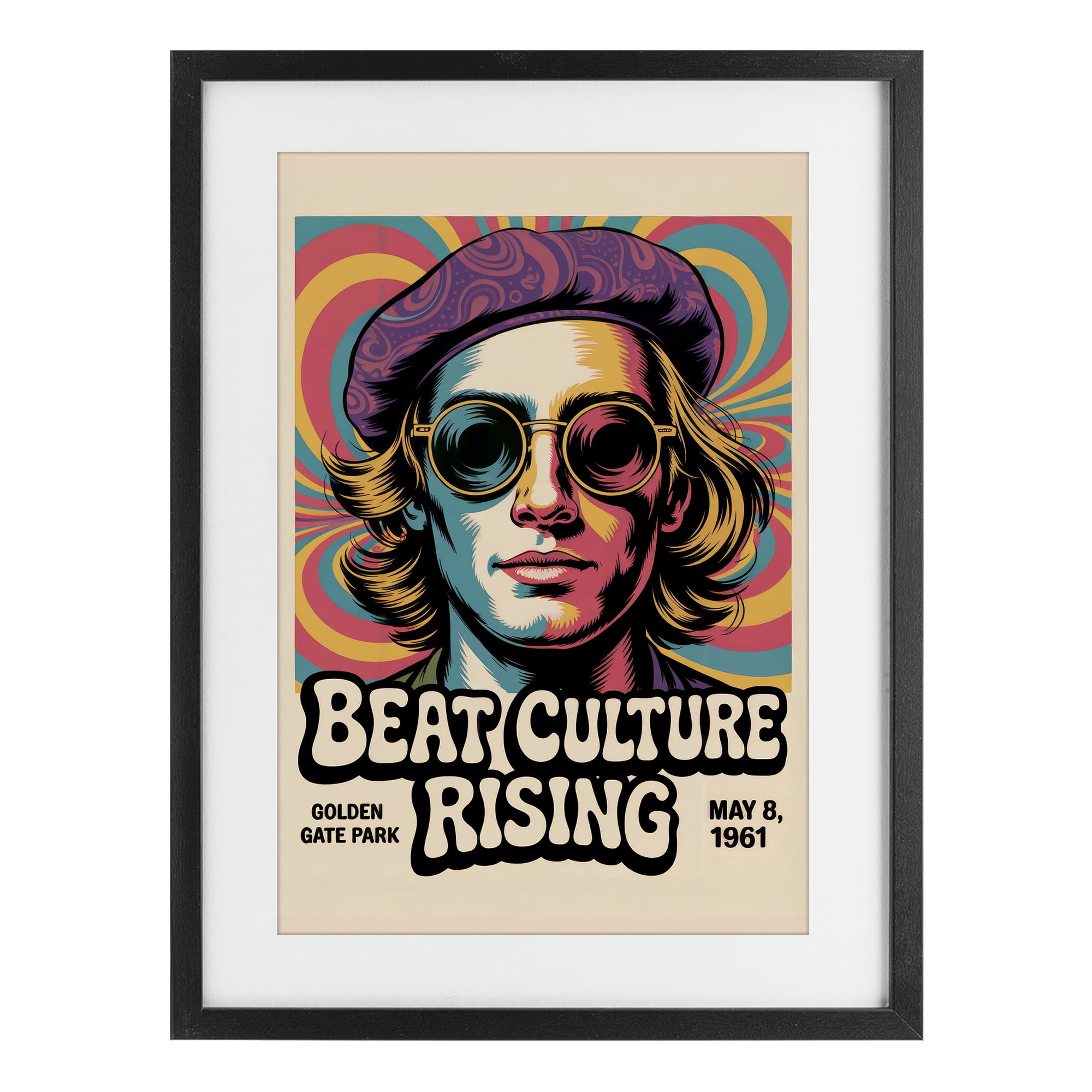 Stupell Industries Beat Culture Rising Poster Black Framed Print Under Glass, design by Andreas Magnusson
