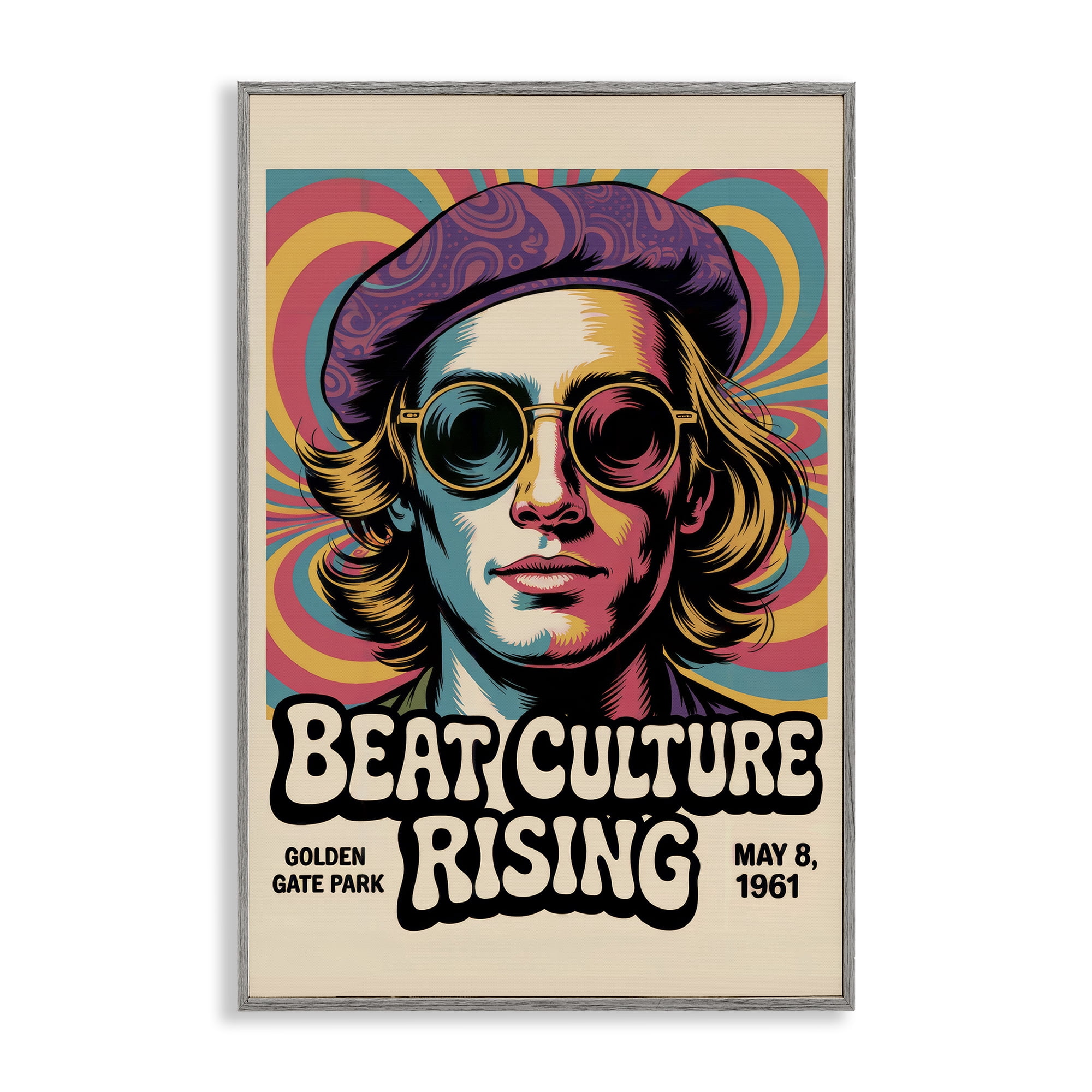 Stupell Industries Beat Culture Rising Poster Gray Framed Giclee Art, design by Andreas Magnusson