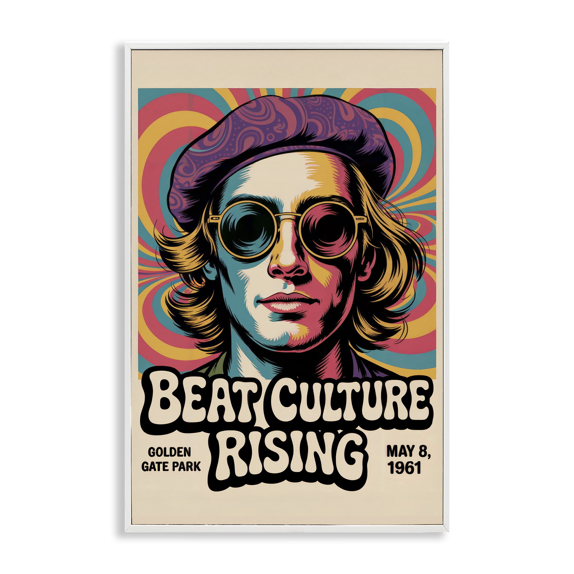 Stupell Industries Beat Culture Rising Poster White Framed Giclee Art, design by Andreas Magnusson