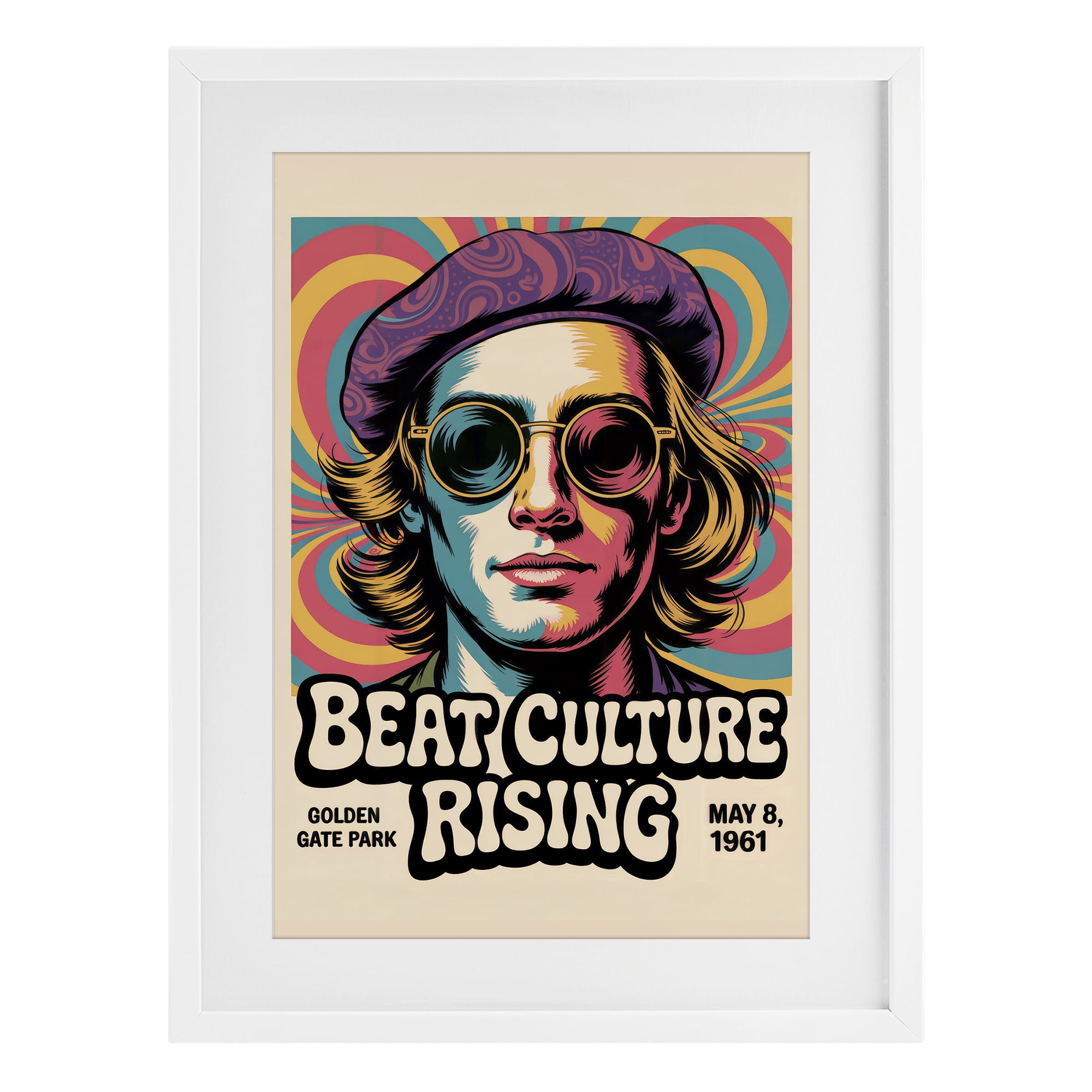 Stupell Industries Beat Culture Rising Poster White Framed Print Under Glass, design by Andreas Magnusson
