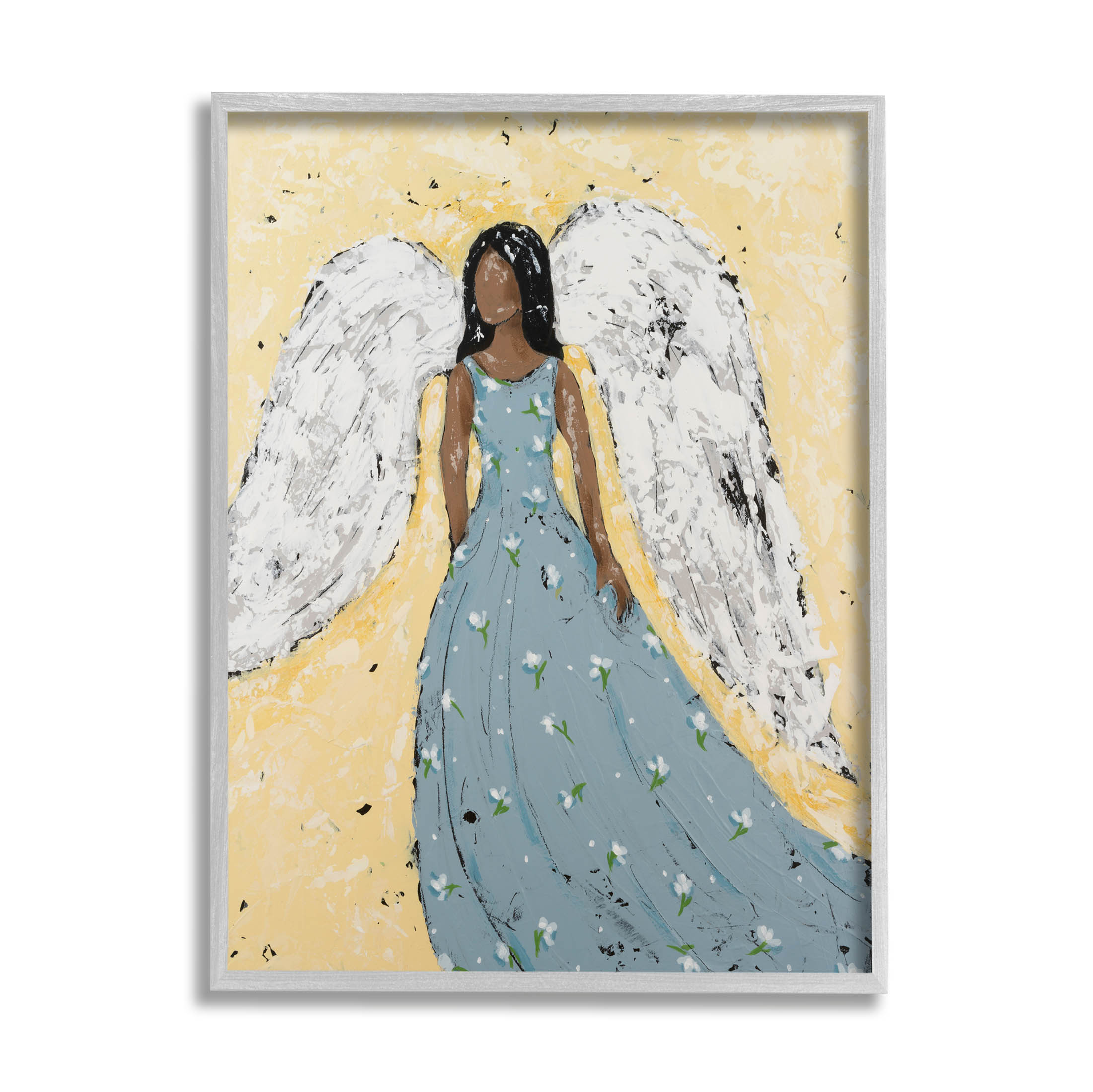 Stupell Industries Beautiful Angelic Woman Painting Painting Gray Framed Art Print Wall Art, Design by Jade Reynolds