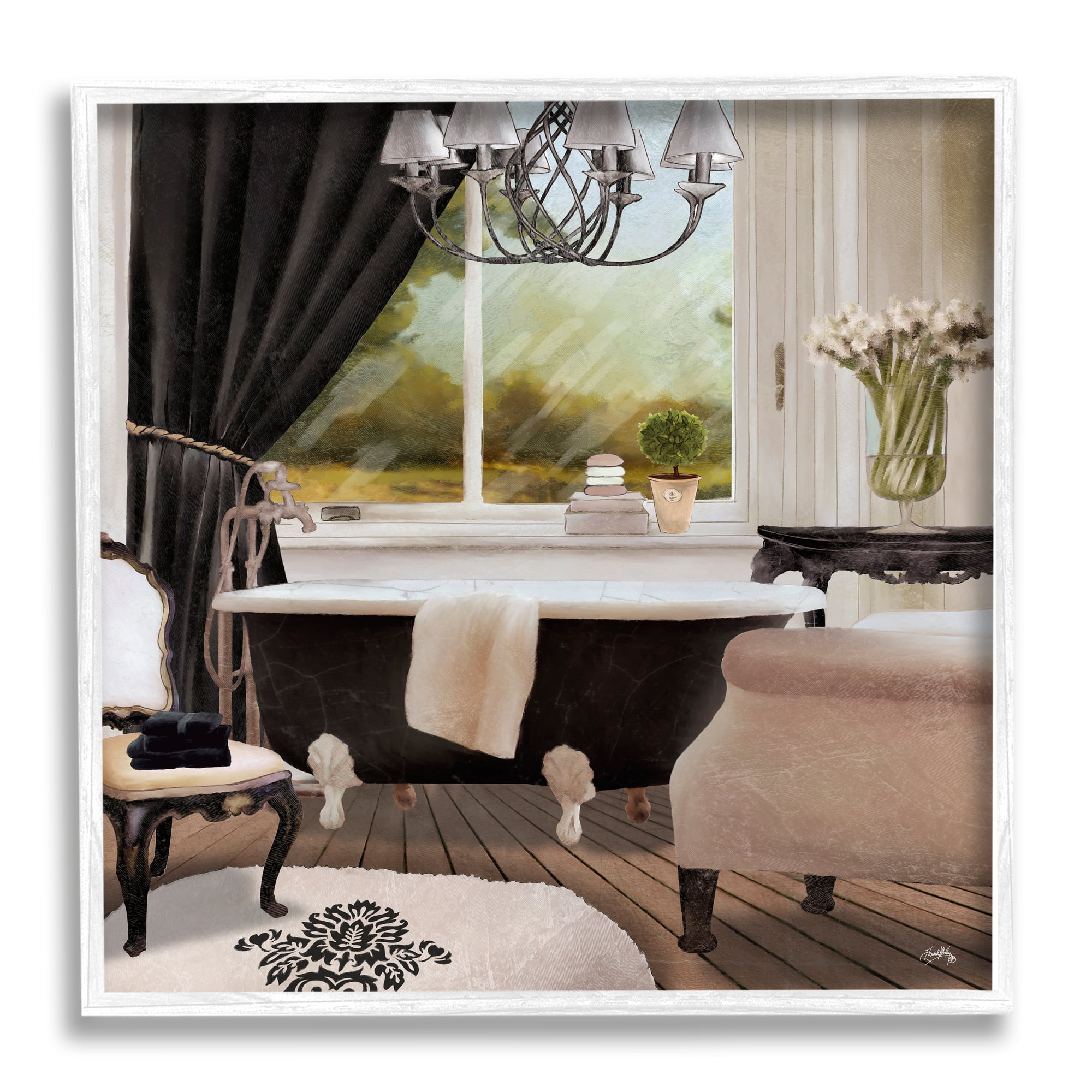 Stupell Industries Beautiful Bathroom Designer Pink Painting, 12 x 12,Design by Elizabeth Medley