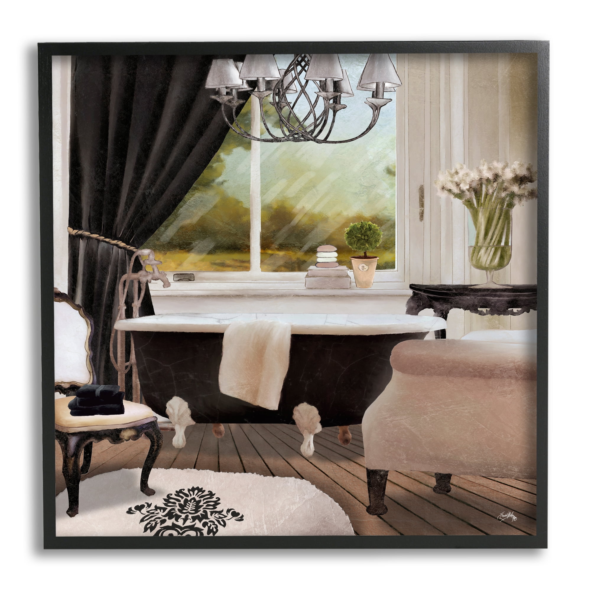 Stupell Industries Beautiful Bathroom Designer Pink Painting, 24 x 24,Design by Elizabeth Medley