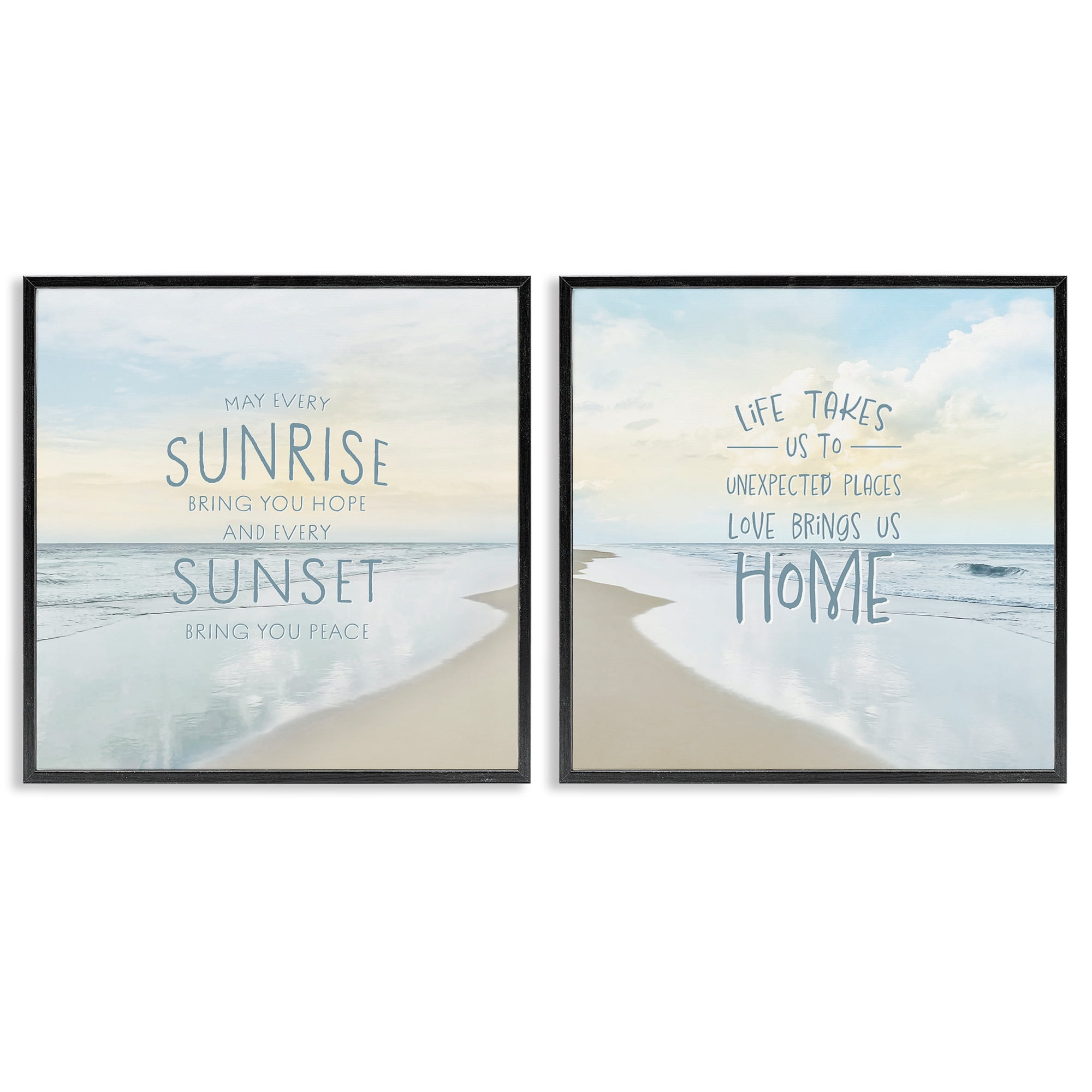 Stupell Industries Beautiful Beach Inspirations 2 Piece Black Framed Giclee Art Set, design by Natalie Carpentieri