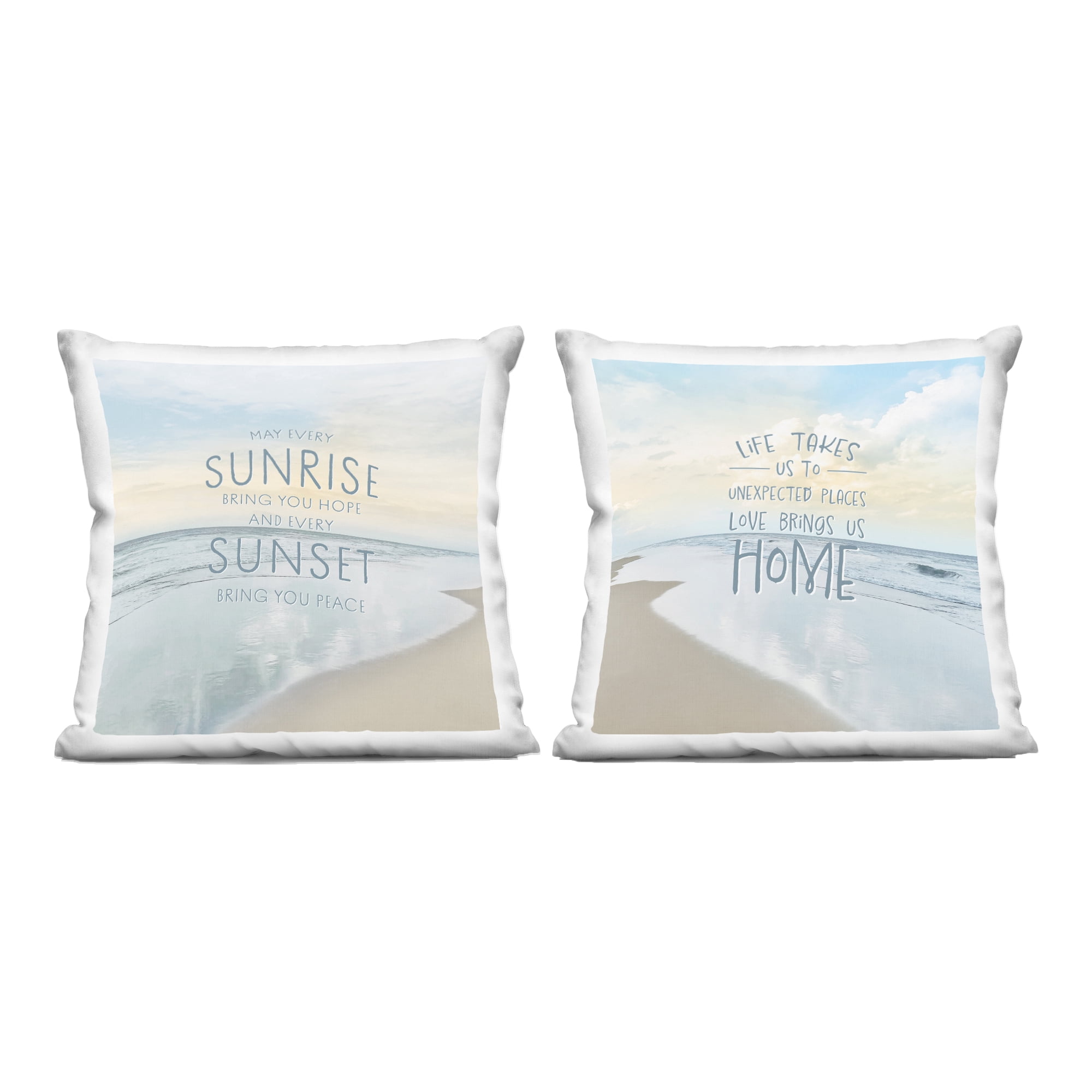 Stupell Industries Beautiful Beach Inspirations 2 Piece Decorative Printed Throw Pillow Set, design by Natalie Carpentieri, 18 x 7 x 18
