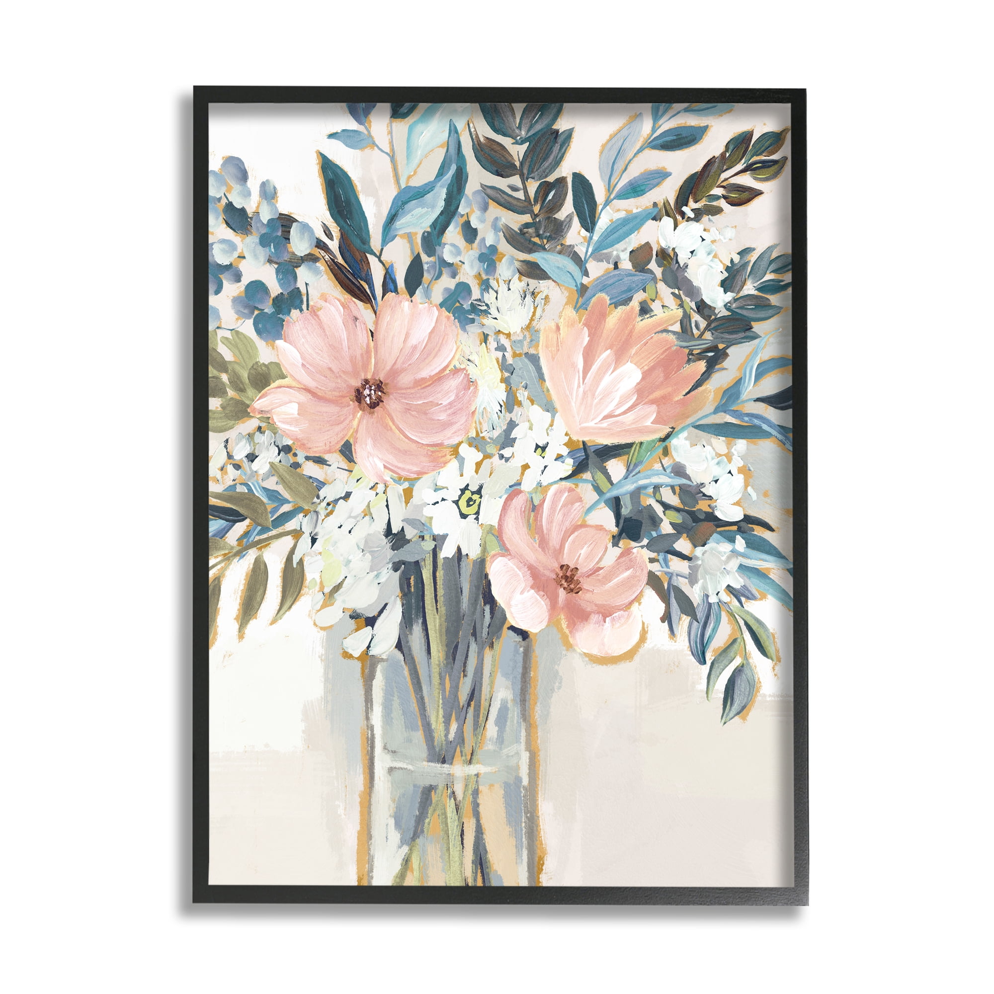 Stupell Industries Beautiful Blue Pink Flower Bouquet Painting Delicate Blossoms , 11 x 14, Design by Nina Blue