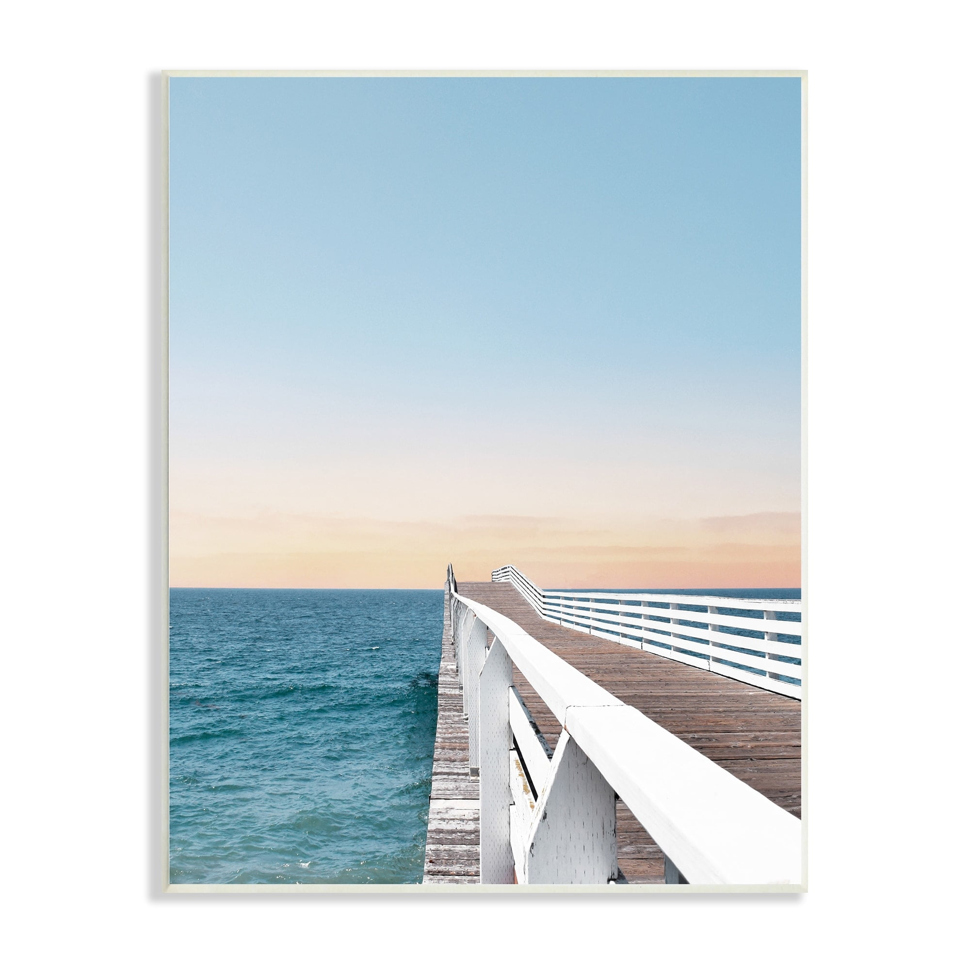 Stupell Industries Beautiful Boardwalk Dock Clear Sky Ocean Breeze , 13 x 19, Design by Natalie Carpentieri