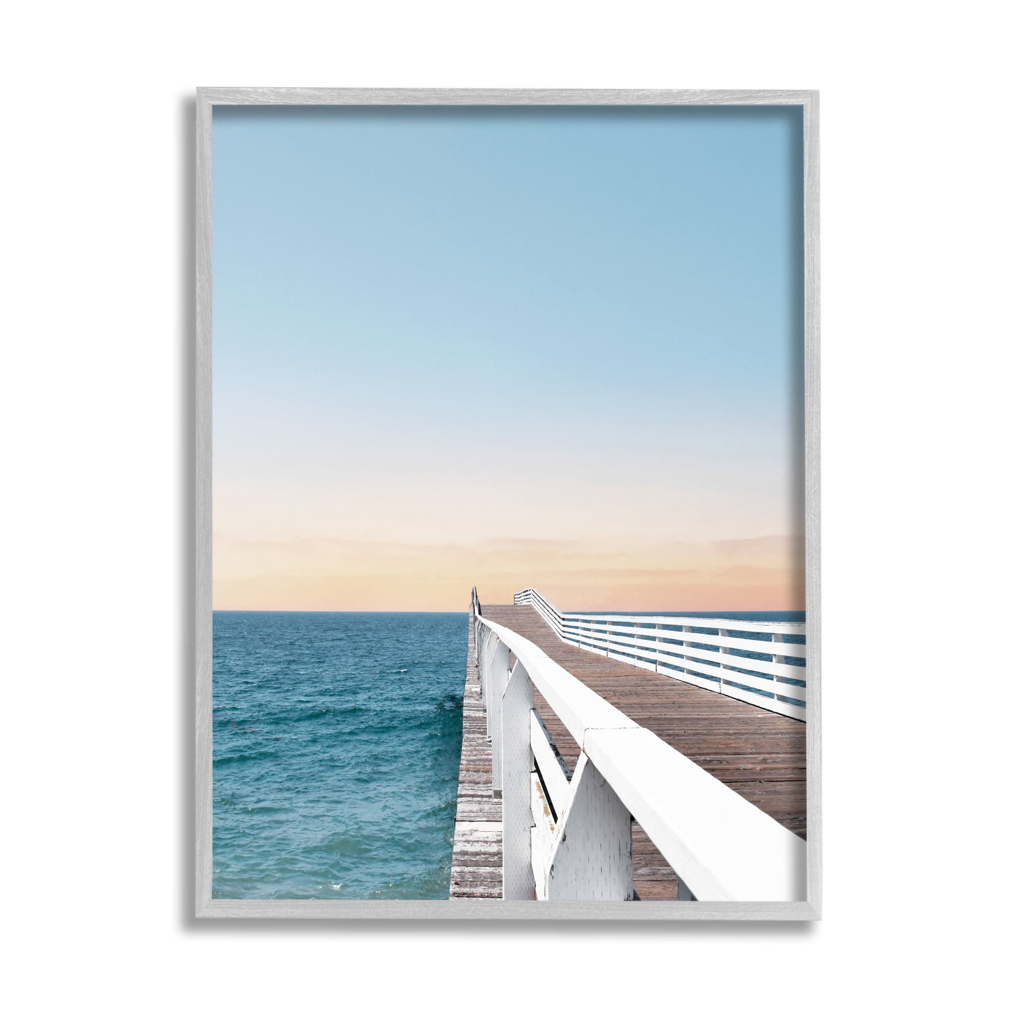 Stupell Industries Beautiful Boardwalk Dock Clear Sky Ocean Breeze , 16 x 20, Design by Natalie Carpentieri