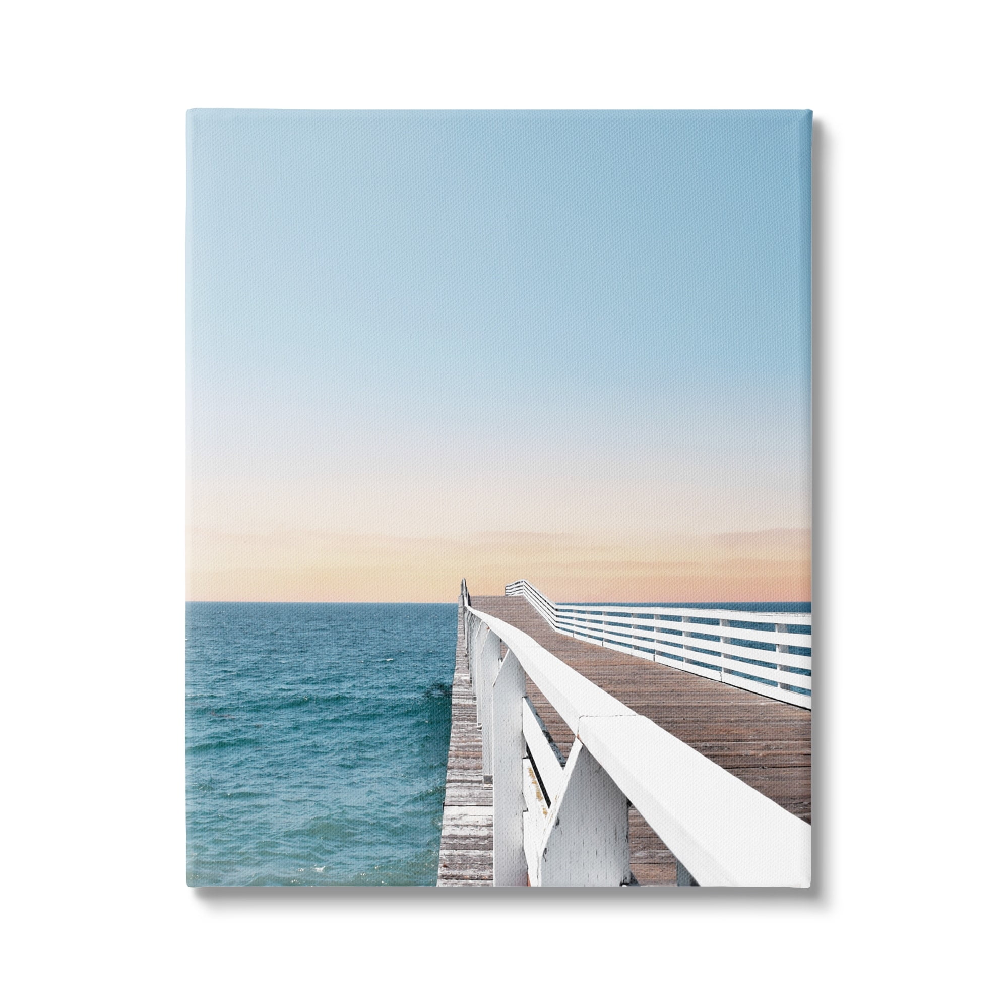 Stupell Industries Beautiful Boardwalk Dock Clear Sky Ocean Breeze Photography Gallery-Wrapped Canvas Print Wall Art, 16x20, by Natalie Carpentieri