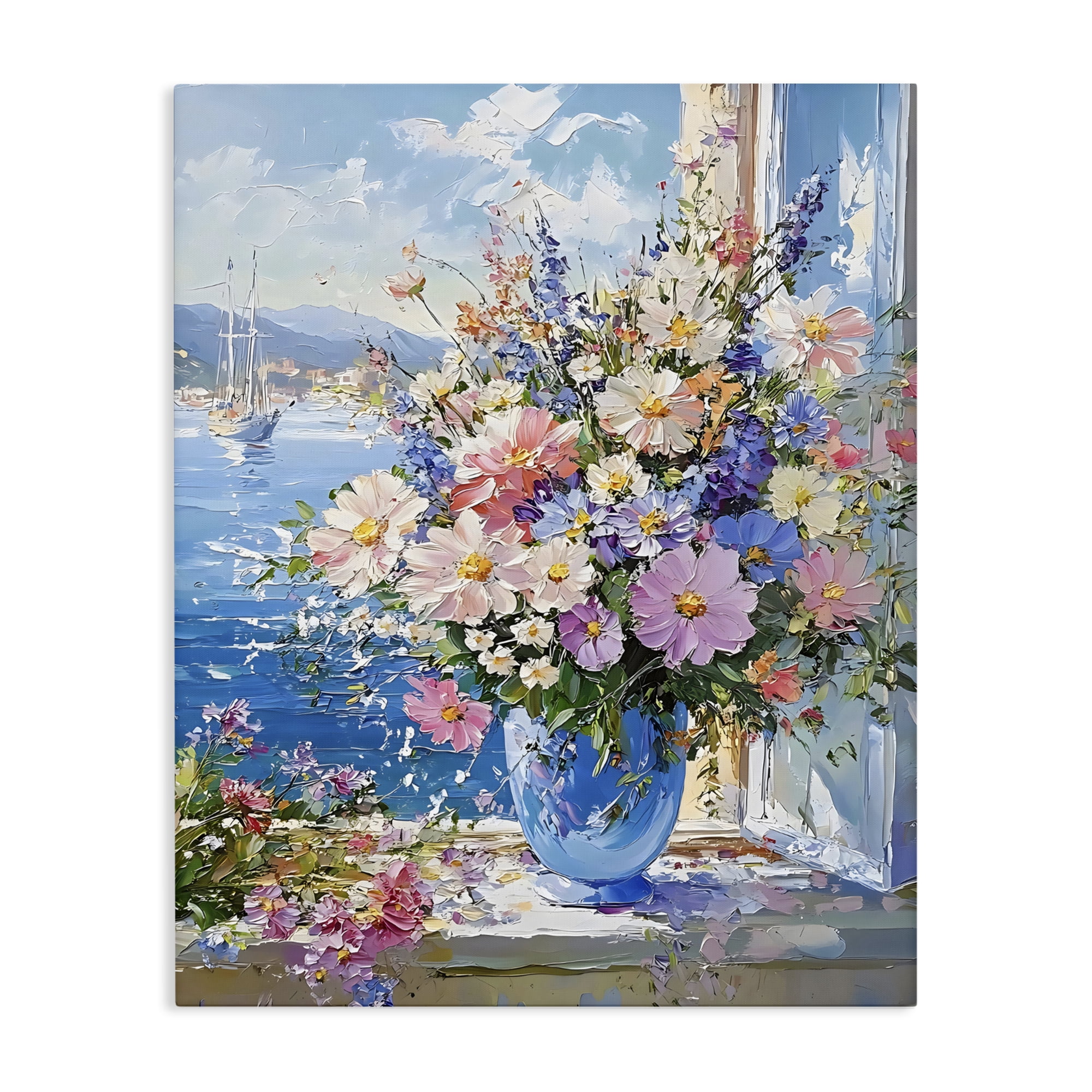 Stupell Industries Beautiful Bouquet on Ledge Canvas Wall Art, design by Creative Studio