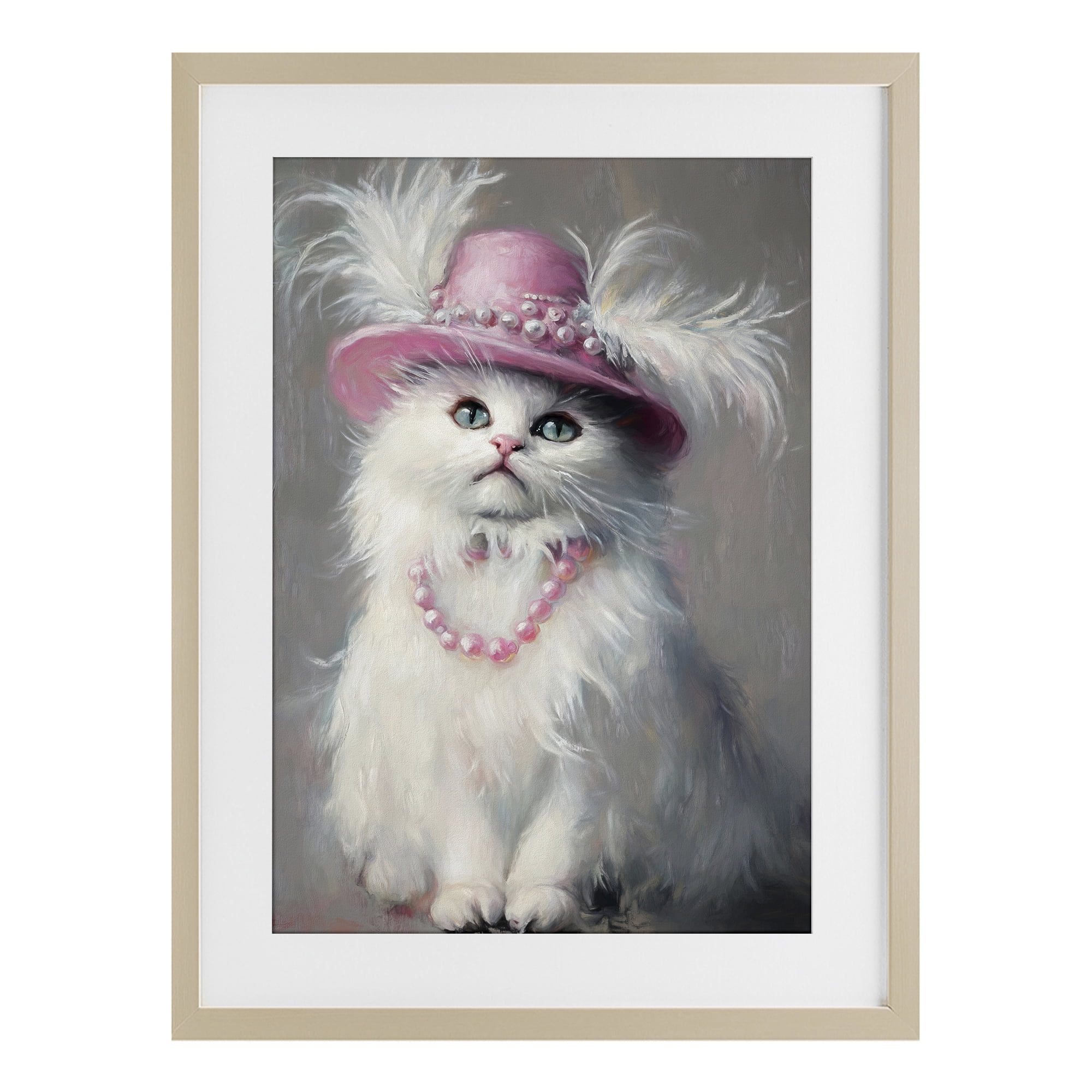 Stupell Industries Beautiful Brigitte Cat Birch Framed Print Under Glass, design by Tina LeCour