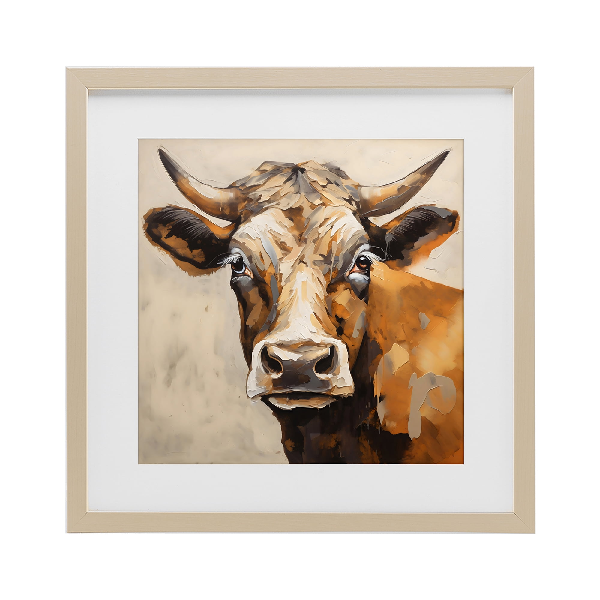 Stupell Industries Beautiful Brown Bovine Birch Framed Print Under Glass, design by Creative Studio