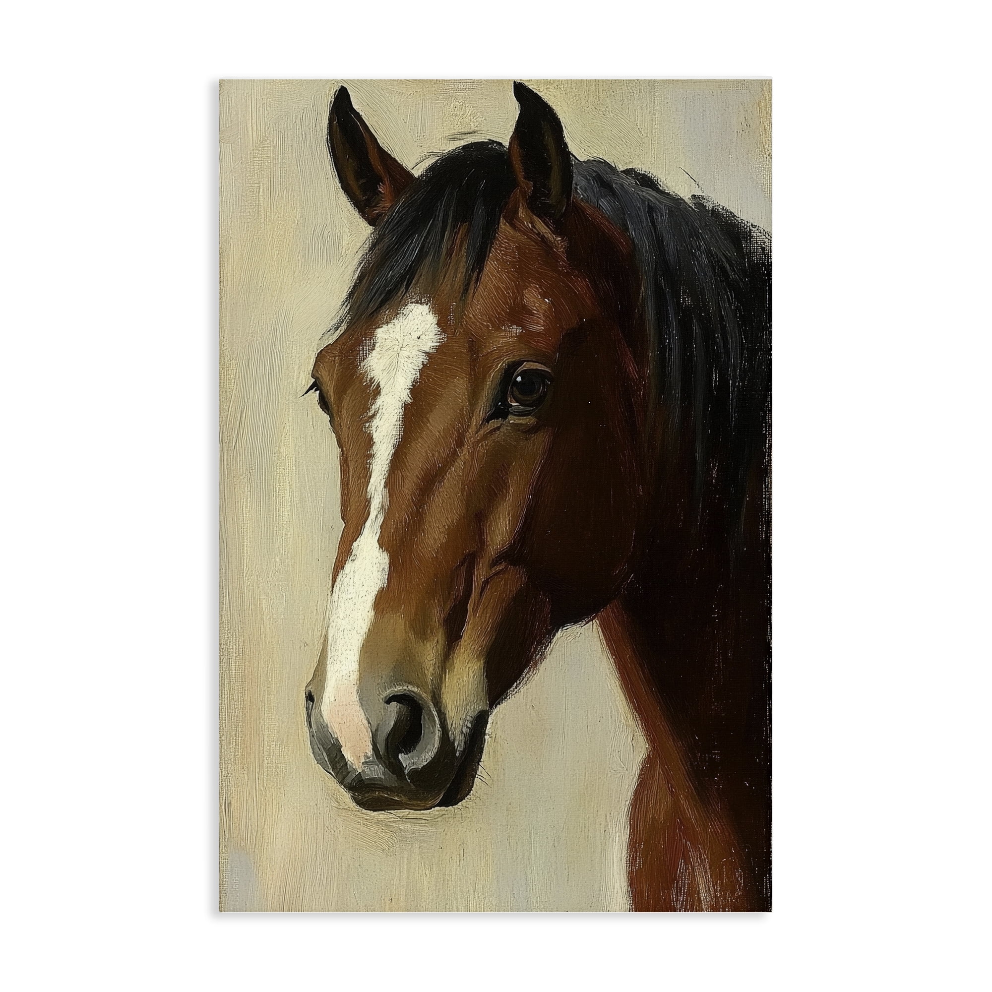 Stupell Industries Beautiful Brown Horse Portrait Canvas Wall Art, design by Petal Prints Design