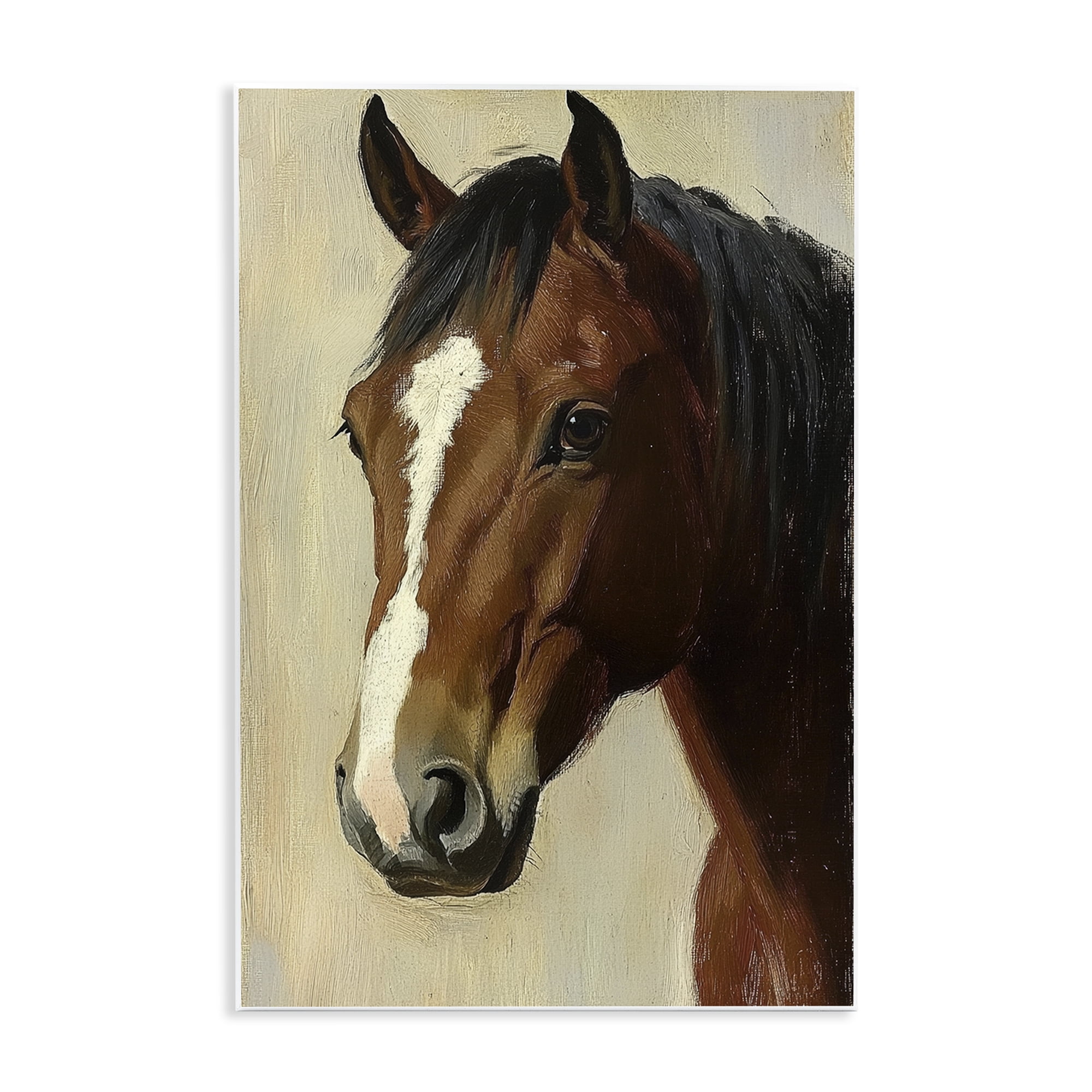 Stupell Industries Beautiful Brown Horse Portrait Wall Plaque Art, design by Petal Prints Design