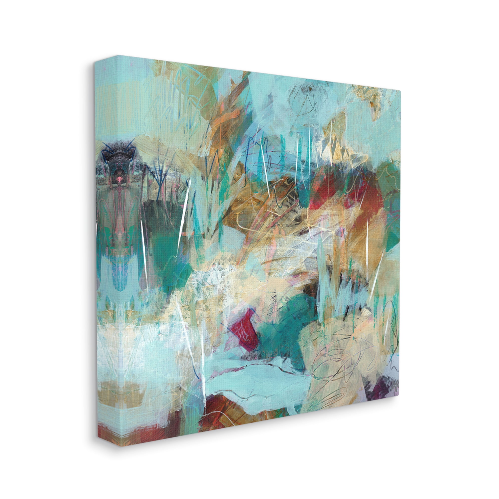 Stupell Industries Beautiful Chaotic Movements Abstract Blue Green Beige, 30 x 30, Designed by Ann Thompson Nemcosky