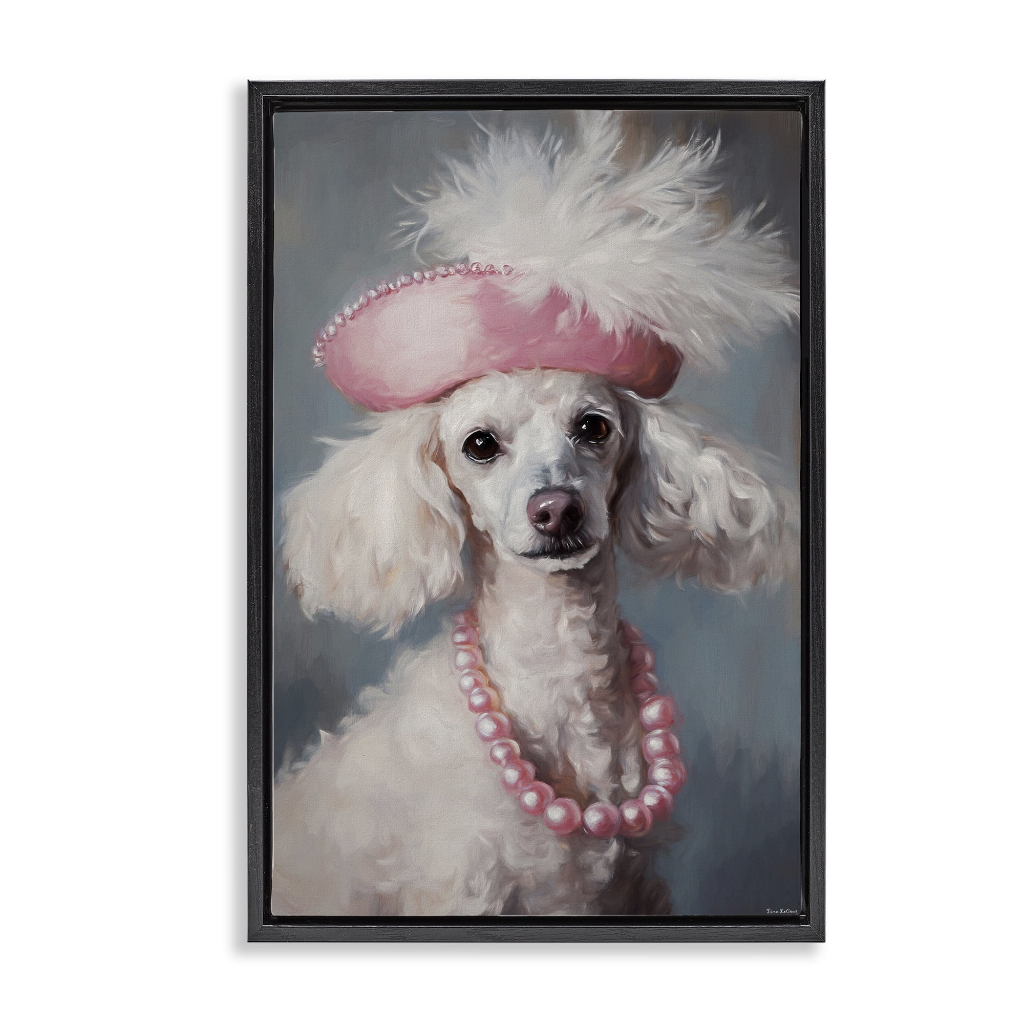 Stupell Industries Beautiful Collette Pup Black Framed Floater Canvas Wall Art, design by Tina LeCour