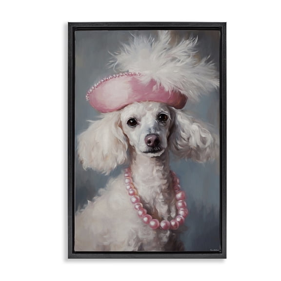 Stupell Industries Beautiful Collette Pup Black Framed Floater Canvas Wall Art, design by Tina LeCour