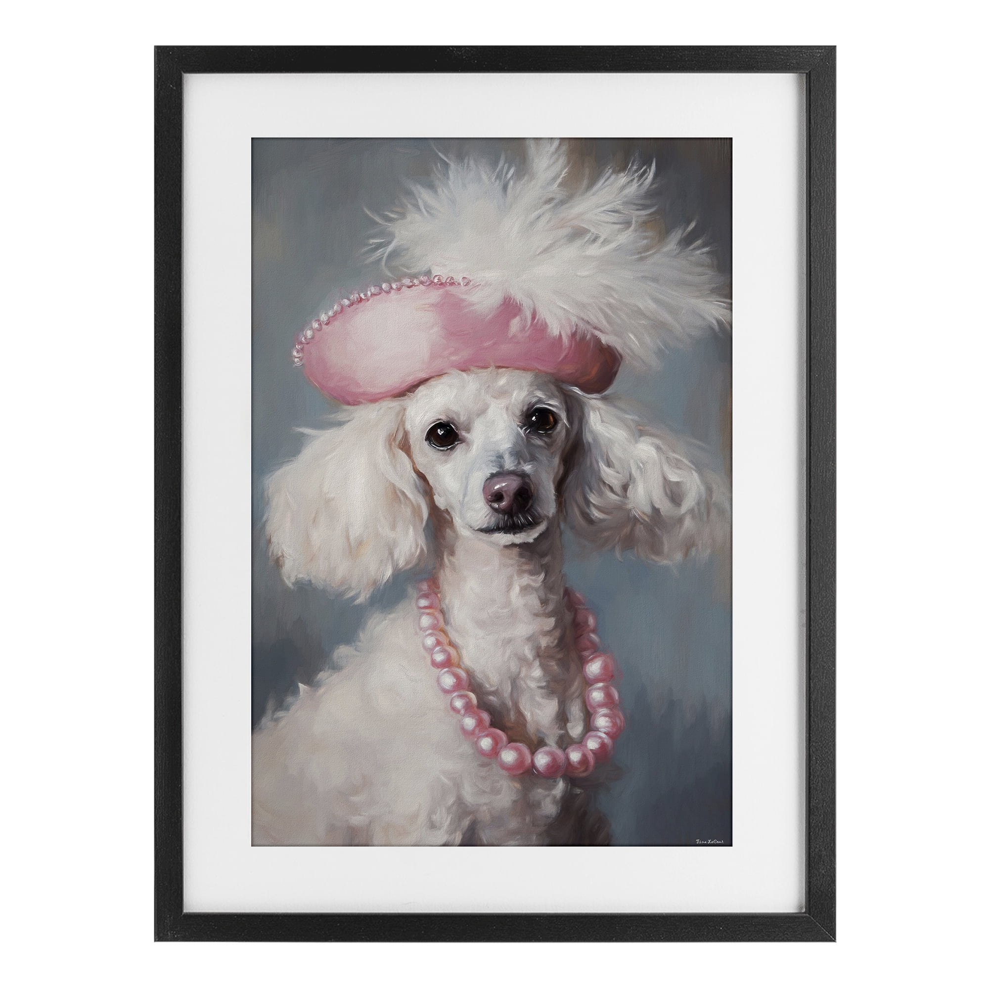 Stupell Industries Beautiful Collette Pup Black Framed Print Under Glass, design by Tina LeCour