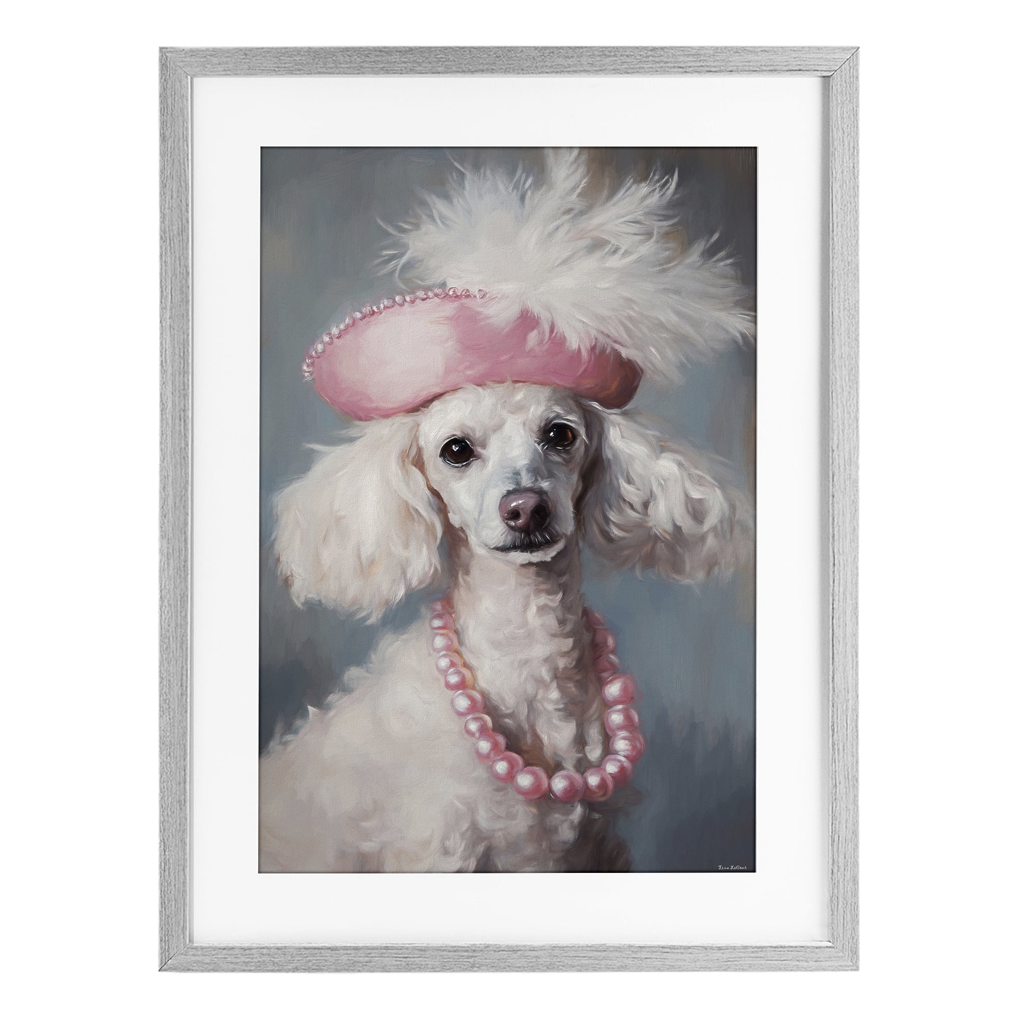 Stupell Industries Beautiful Collette Pup Gray Framed Print Under Glass, design by Tina LeCour