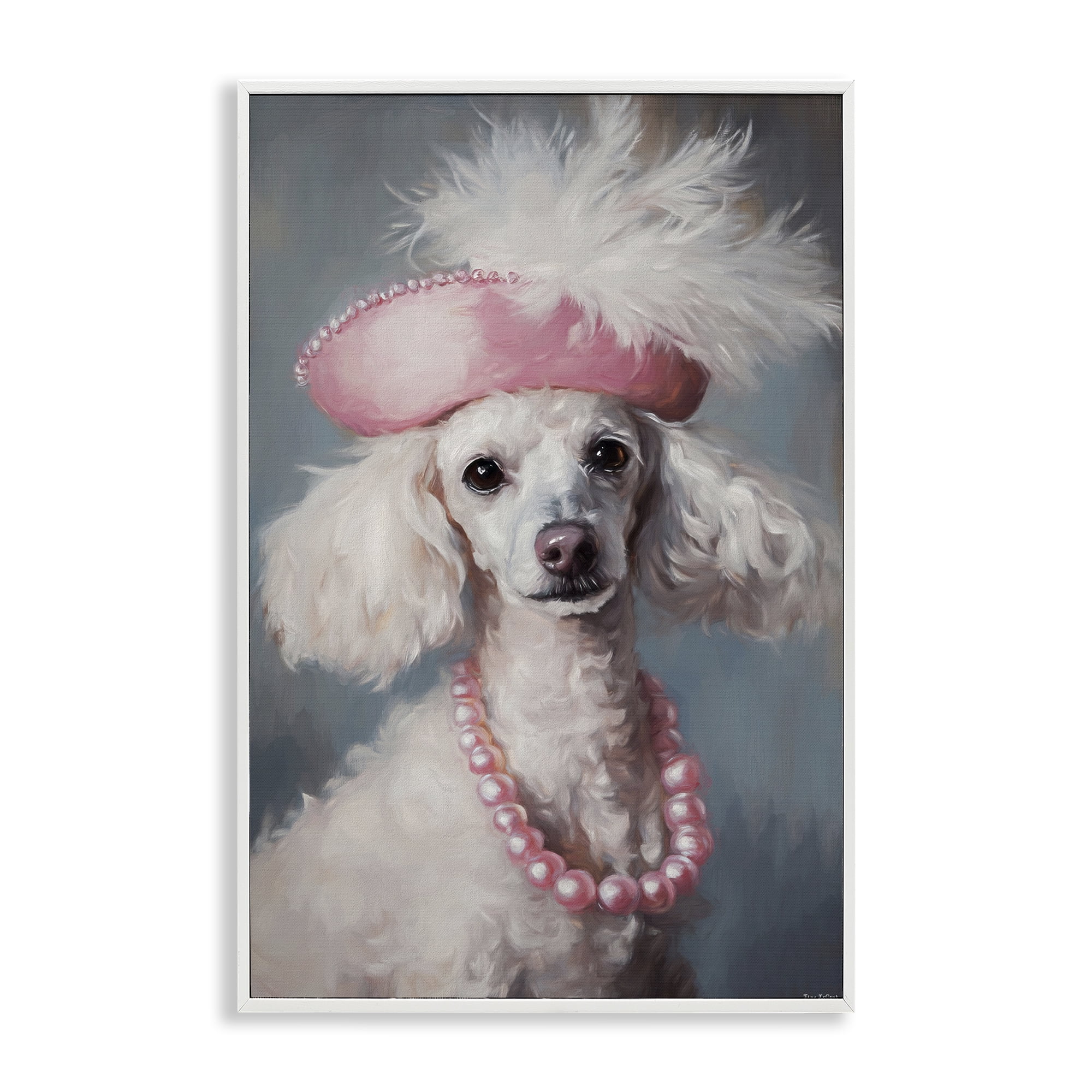 Stupell Industries Beautiful Collette Pup White Framed Giclee Art, design by Tina LeCour