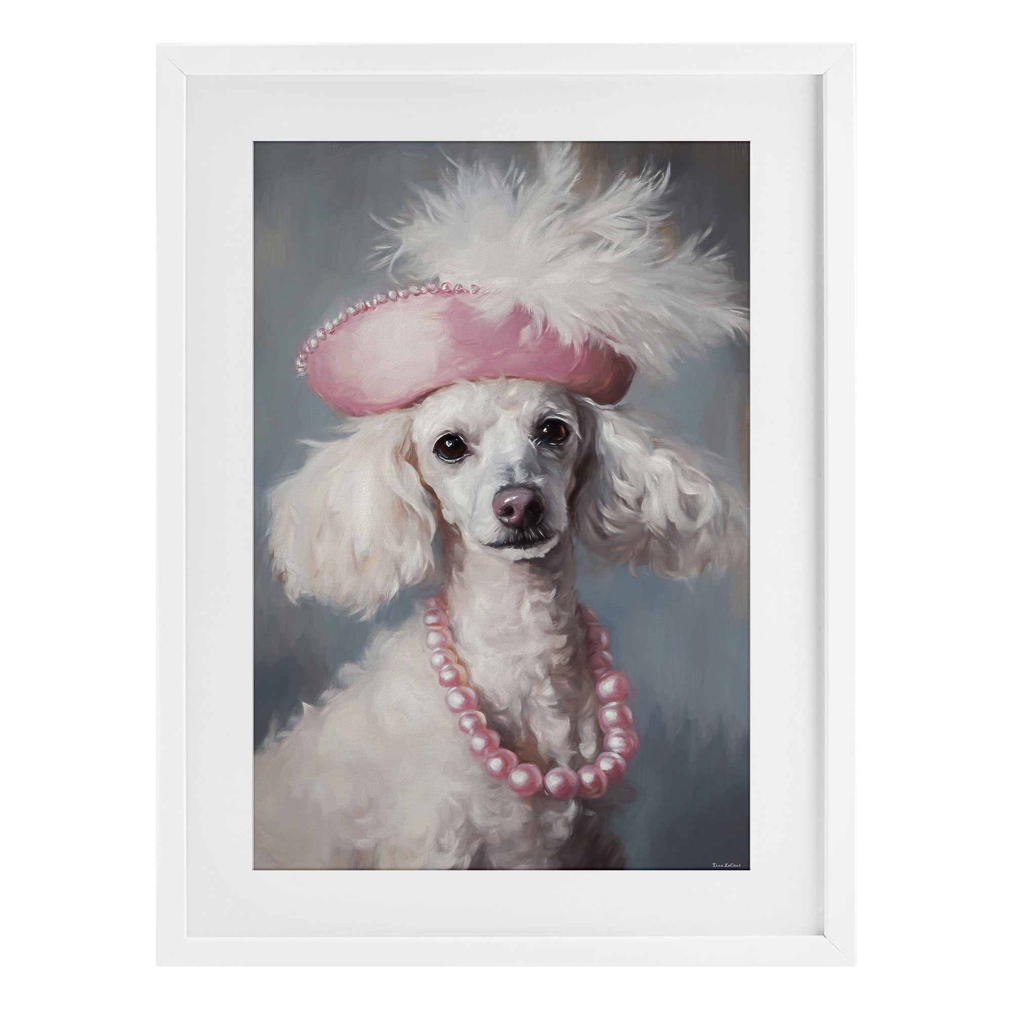 Stupell Industries Beautiful Collette Pup White Framed Print Under Glass, design by Tina LeCour