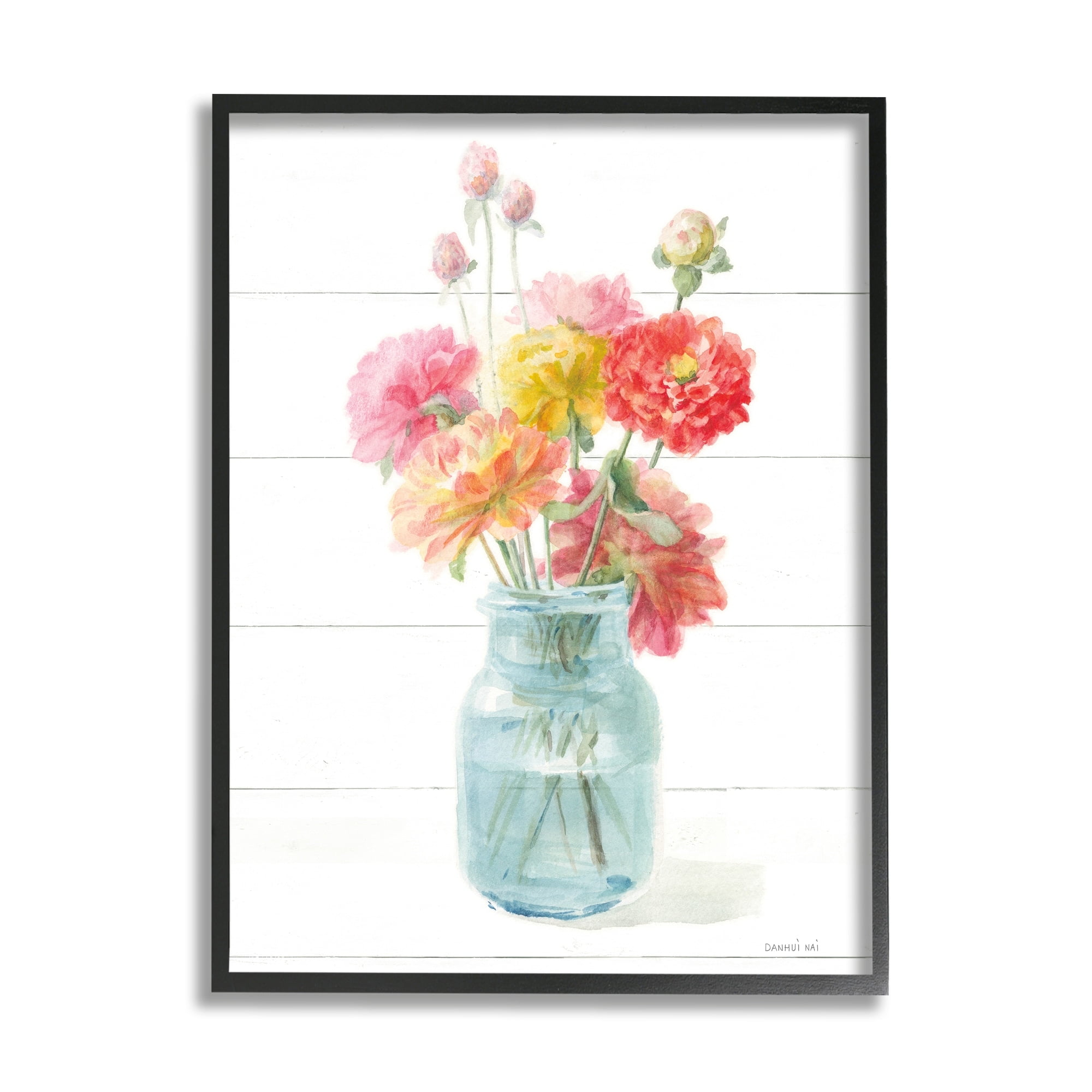 Stupell Industries Beautiful Country Carnations Bouquet Grain Pattern Design , 16 x 20, Design by Danhui Nai