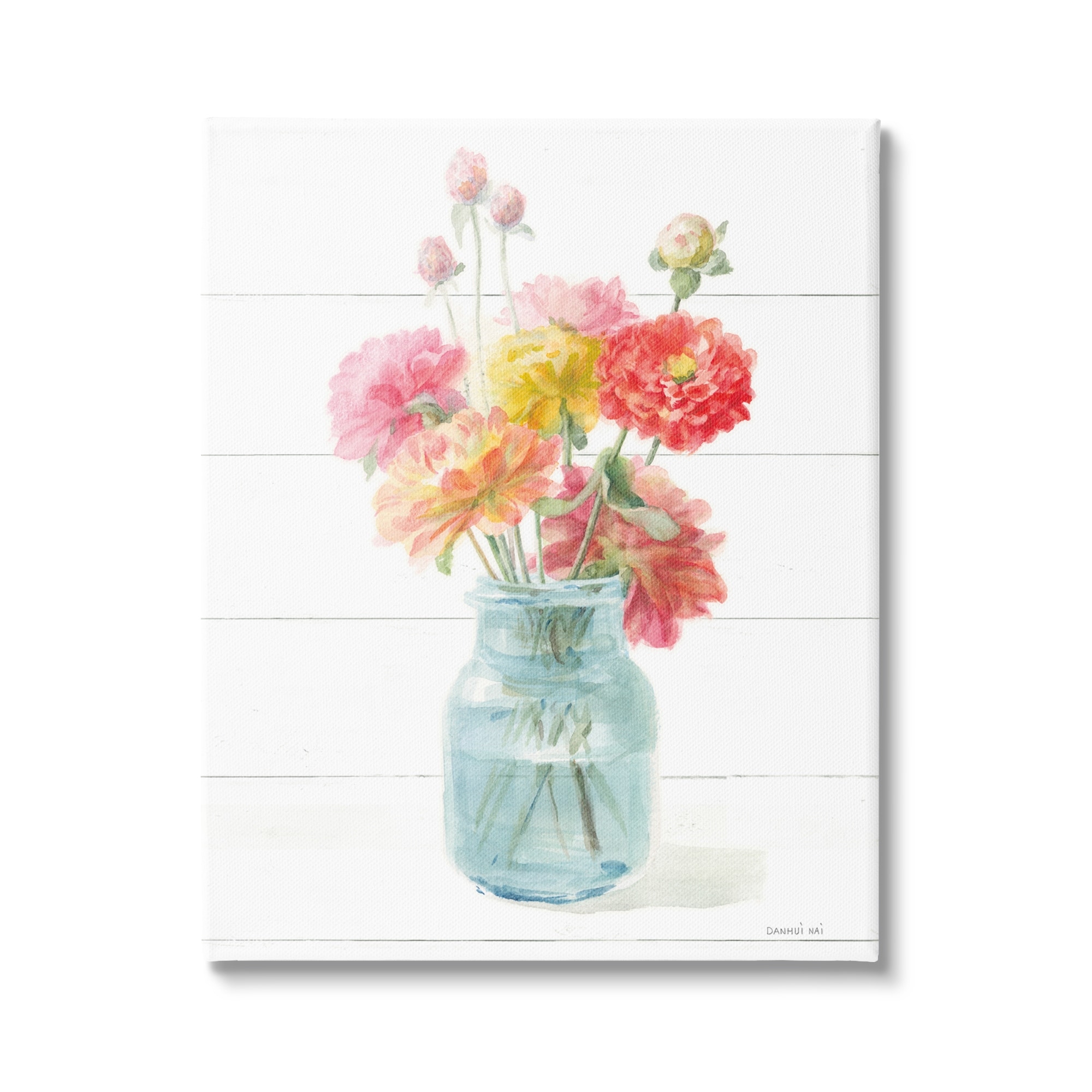 Stupell Industries Beautiful Country Carnations Bouquet Grain Pattern Design , 24 x 30, Design by Danhui Nai