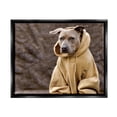 thumbnail image 1 of Stupell Industries Beautiful Dog Wearing Cozy Yellow Hoodie Photography Photograph Jet Black Floating Framed Canvas Print Wall Art, Design by Michael Brian, 1 of 5