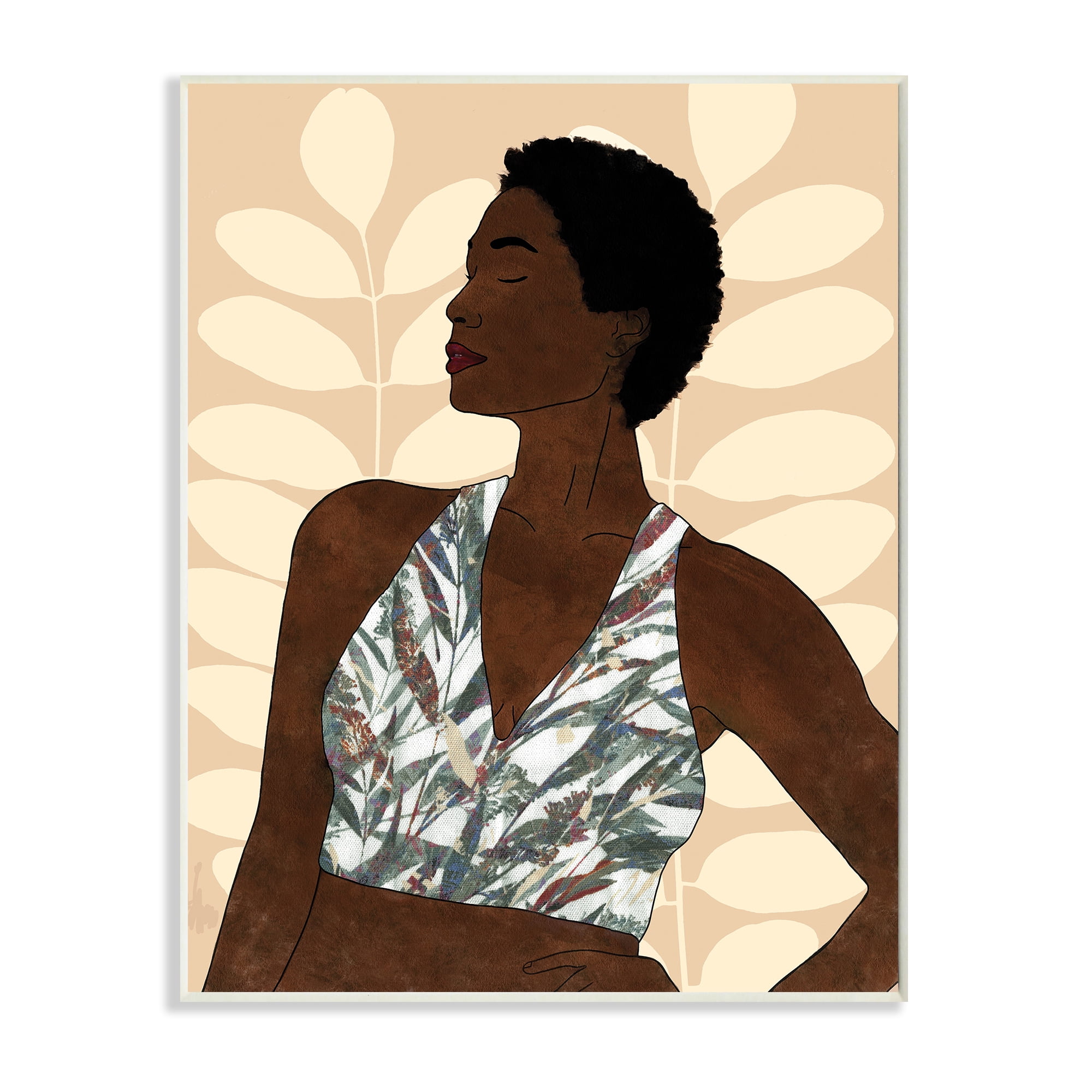 Stupell Industries Beautiful Female Portrait Intricate Forest Pattern Novelty Painting Unframed Art Print Wall Art, 10 x 15