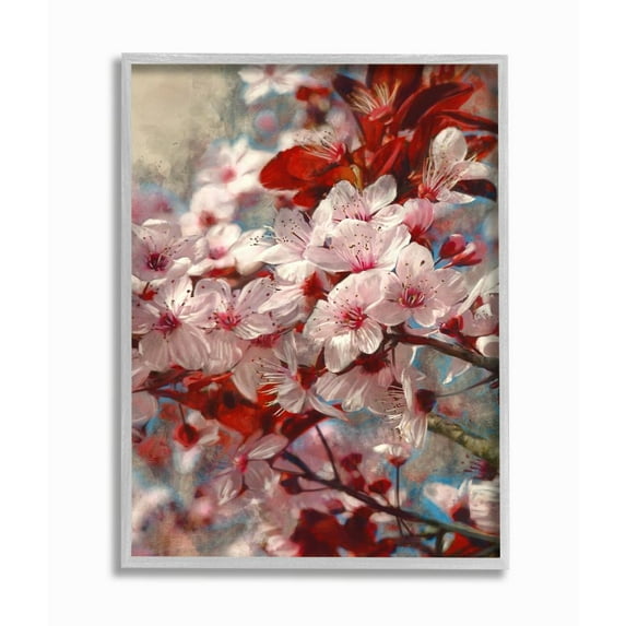 Stupell Industries Beautiful Flower Blossoms on Tree Branches Pink Red Designed by Ziwei Li