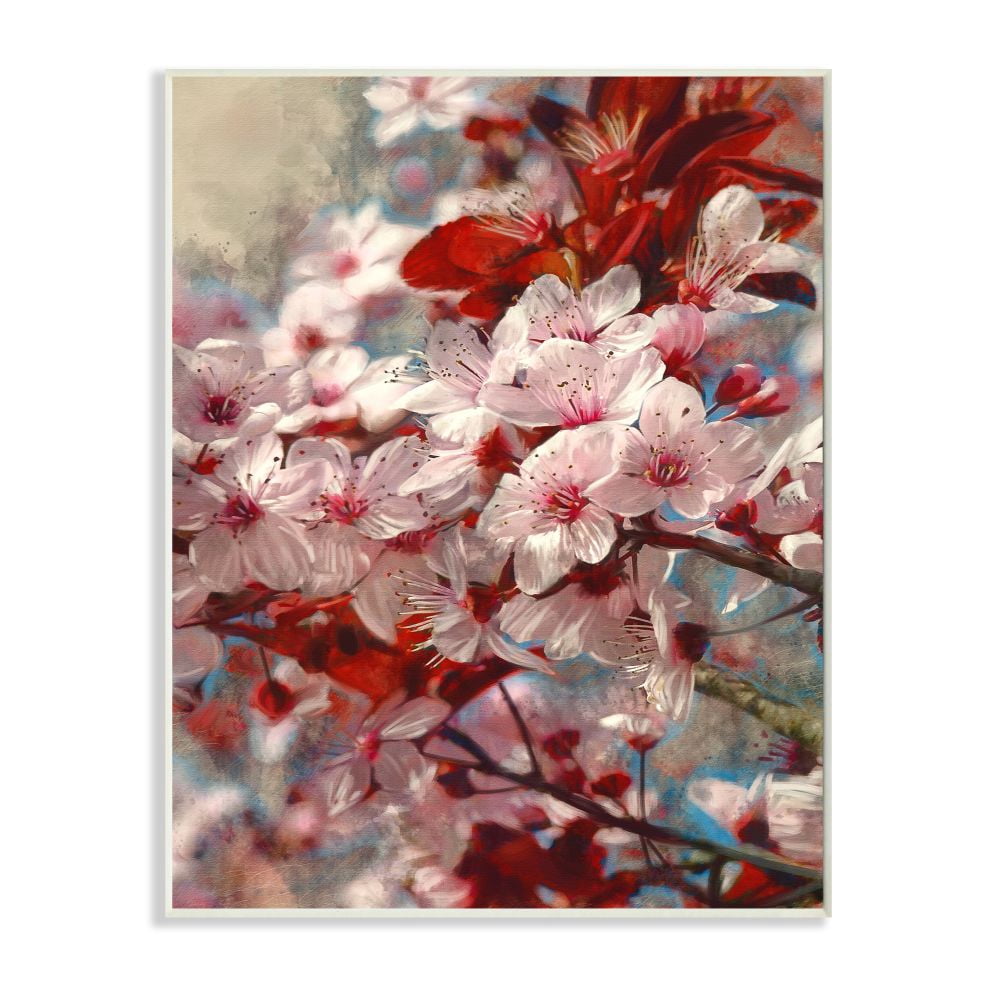 Stupell Industries Beautiful Flower Blossoms on Tree Branches Pink Red Designed by Ziwei Li