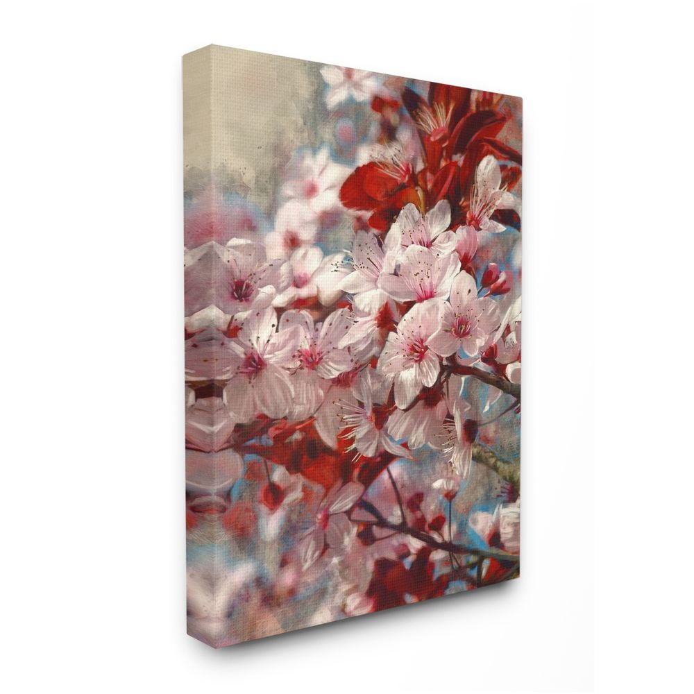 Stupell Industries Beautiful Flower Blossoms on Tree Branches Pink Red Designed by Ziwei Li
