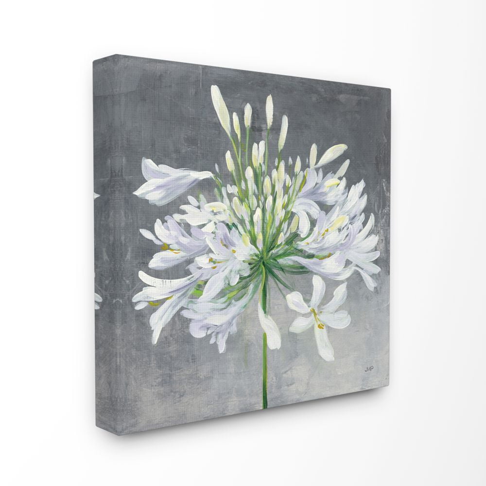 Stupell Industries Beautiful Large Flower Green Purple Textured Painting Canvas Wall Art by Julia Purinton