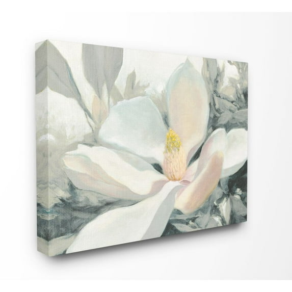 Stupell Industries Beautiful Large Flower Grey Green Painting Canvas Wall Art by Julia Purinton