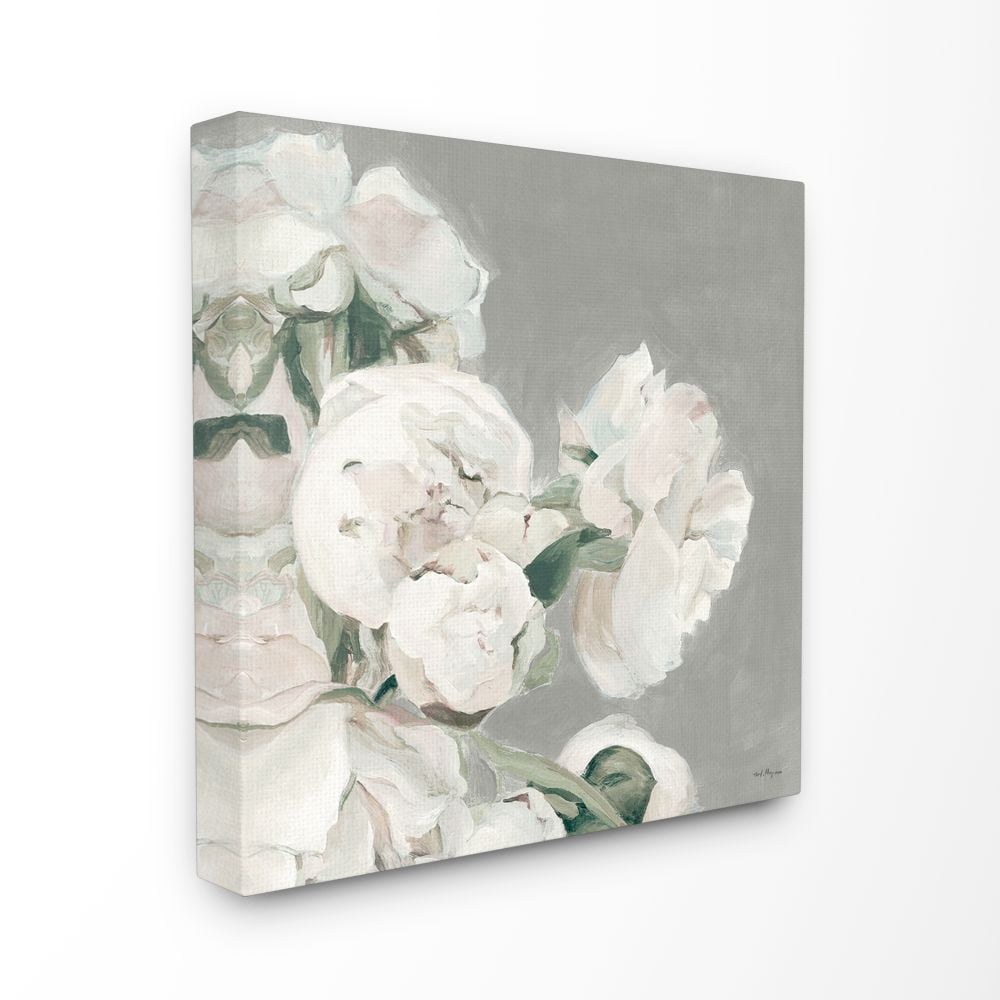 Stupell Industries Beautiful Large Flowers Neutral Grey Painting Canvas Wall Art by Marilyn Hageman