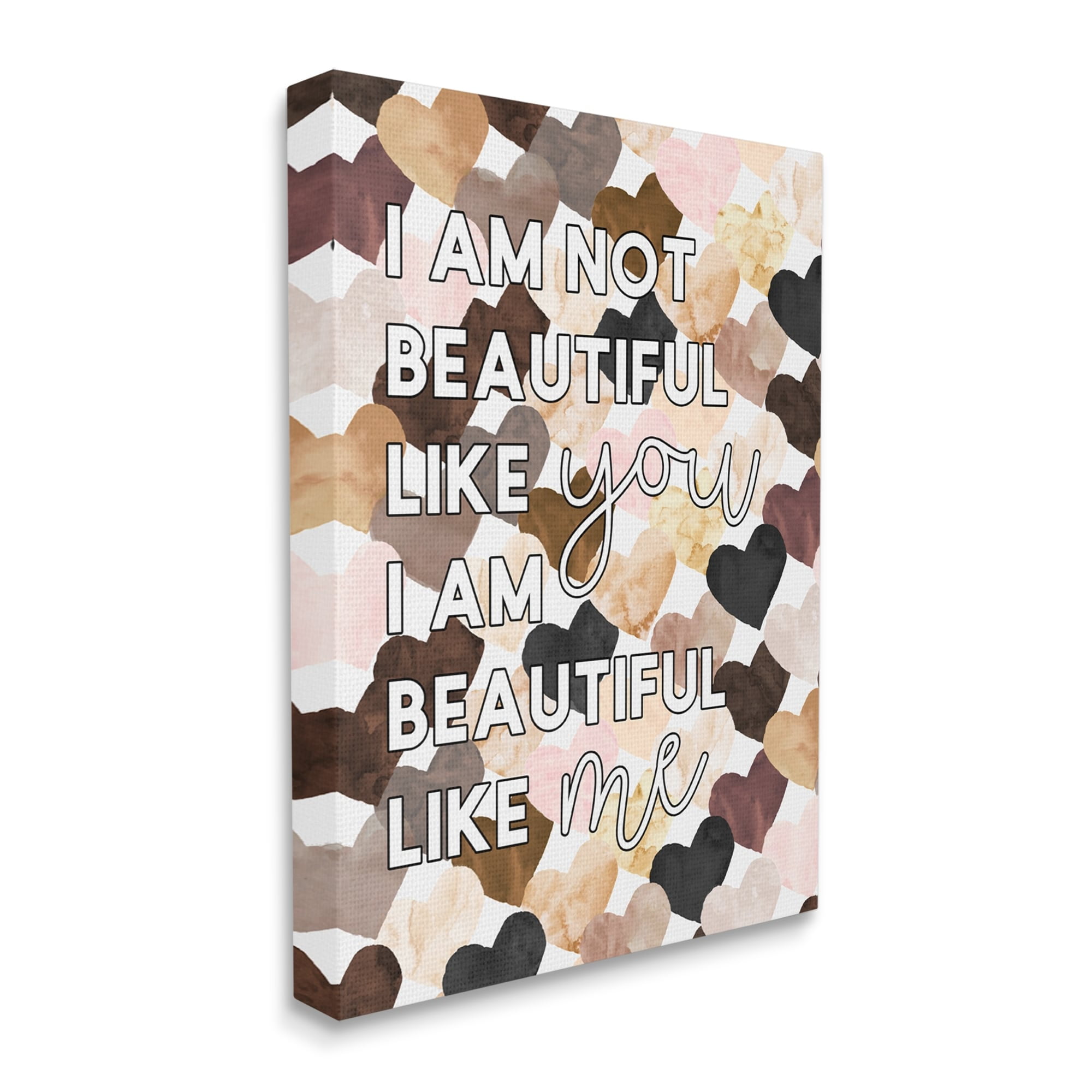 Inspirational Heart Pattern Canvas Art with Motivational Quote, 17 x 21