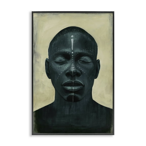 Stupell Industries Beautiful Male Portrait Portrait Painting Black Framed Art Print Wall Art, 12 x 18