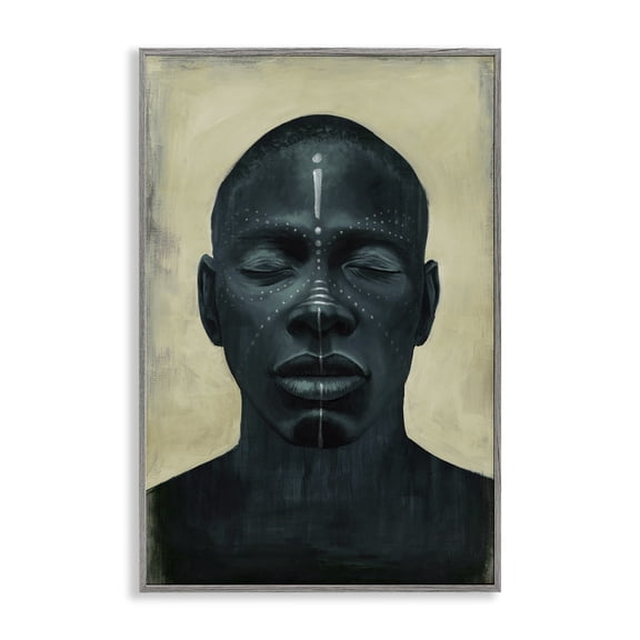 Stupell Industries Beautiful Male Portrait Portrait Painting Gray Framed Art Print Wall Art, 20 x 30