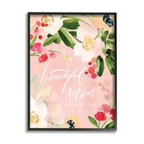 Stupell Industries Beautiful Mom Floral Mother's Day Holiday Painting Black Framed Art Print Wall Art