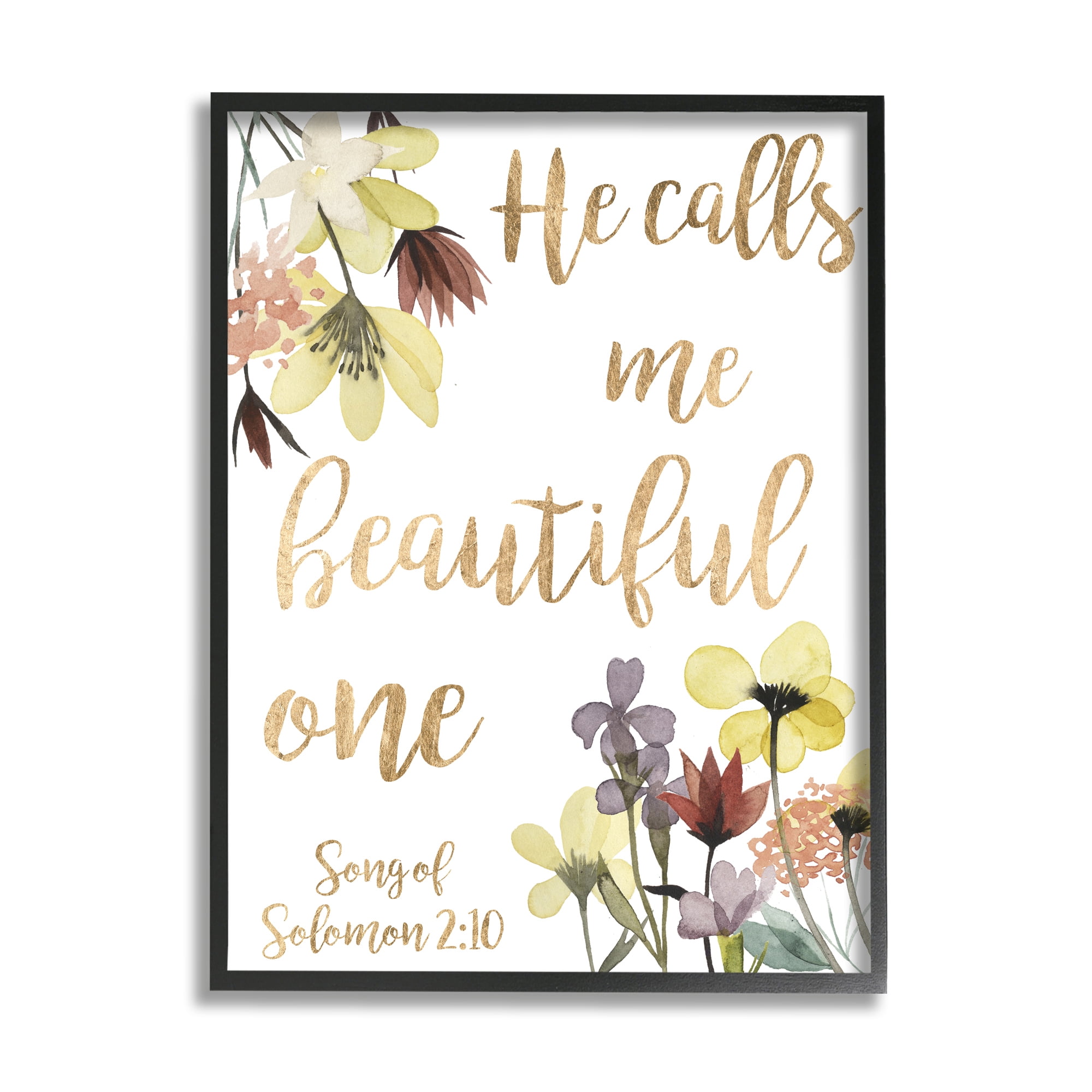 Stupell Industries Beautiful One Proverbs Song of Solomon 2:10,11 x 14,Designed by Studio W