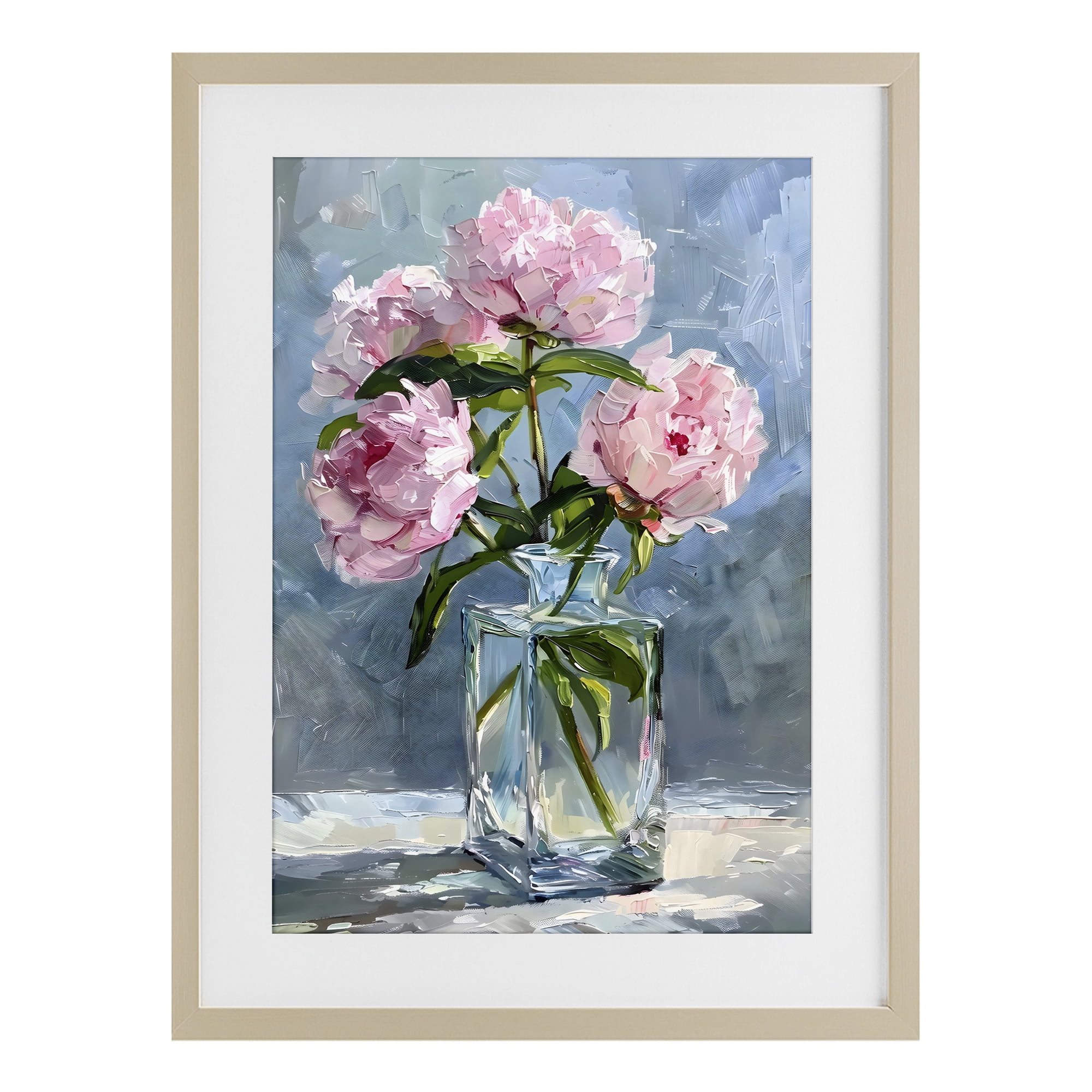Stupell Industries Beautiful Pink Pastel Peonies Birch Framed Print Under Glass, design by Creative Studio